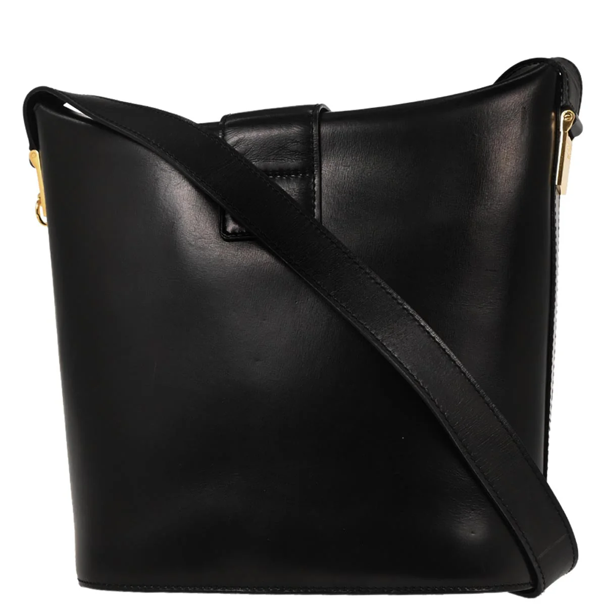 Celine Black Leather Bucket Shoulder Bag - Image 2