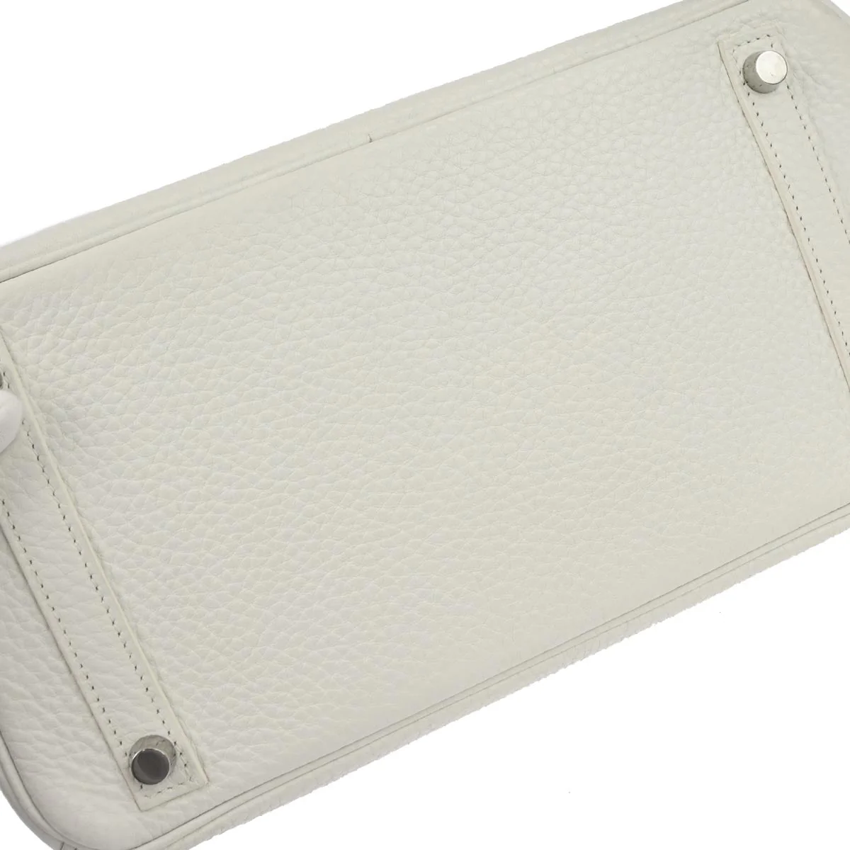 Hermes White Taurillon Clemence Birkin 30 Handbag - Image 6