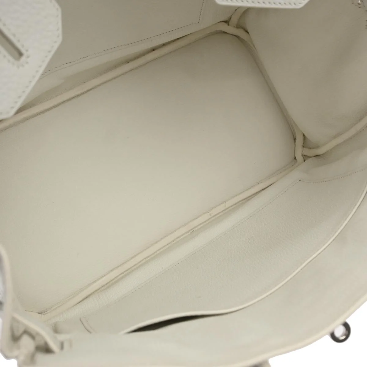 Hermes White Taurillon Clemence Birkin 30 Handbag - Image 8