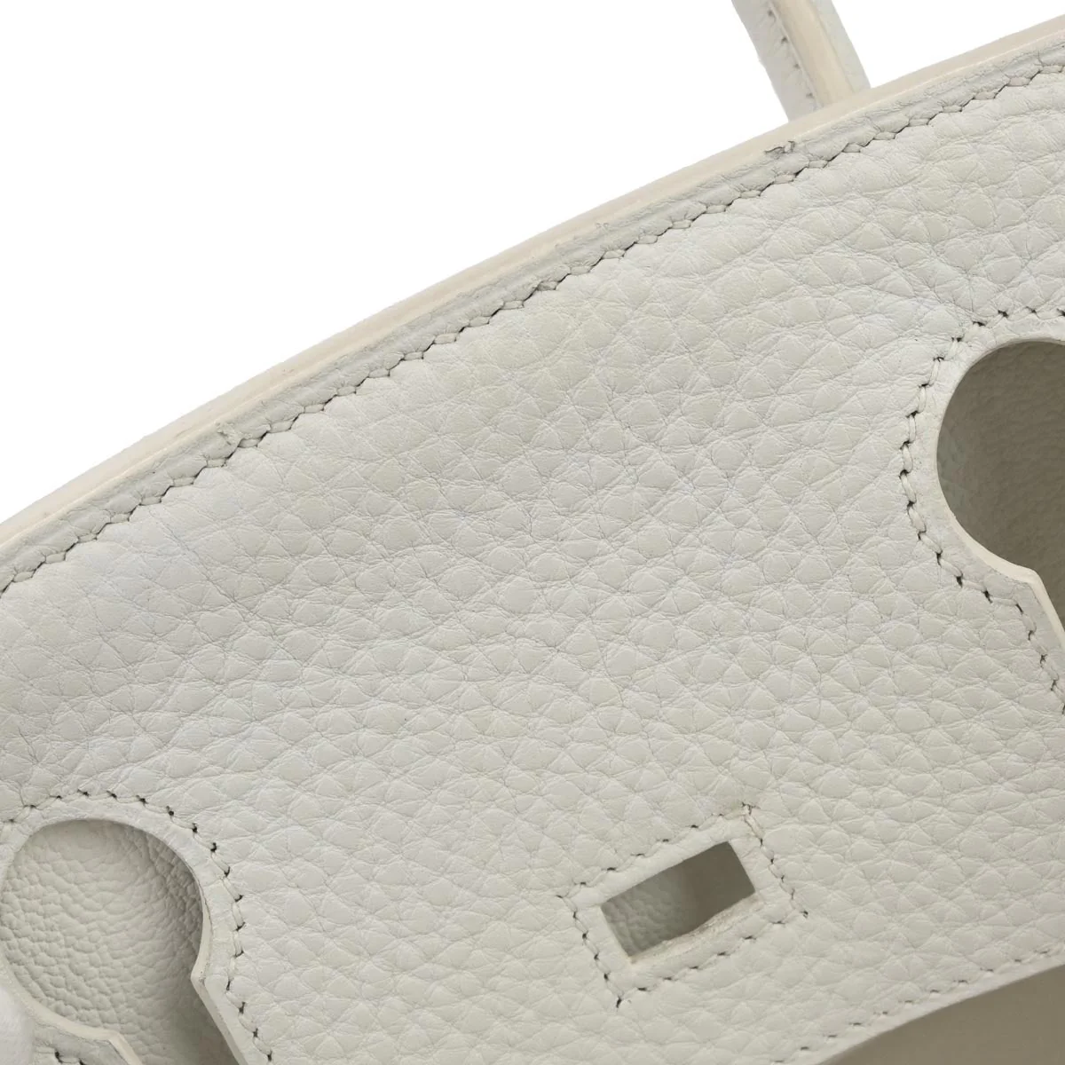 Hermes White Taurillon Clemence Birkin 30 Handbag - Image 9