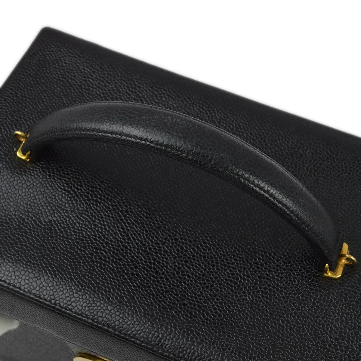 Chanel 1994-1996 Black Caviar Vanity 2way Shoulder Handbag - Image 5