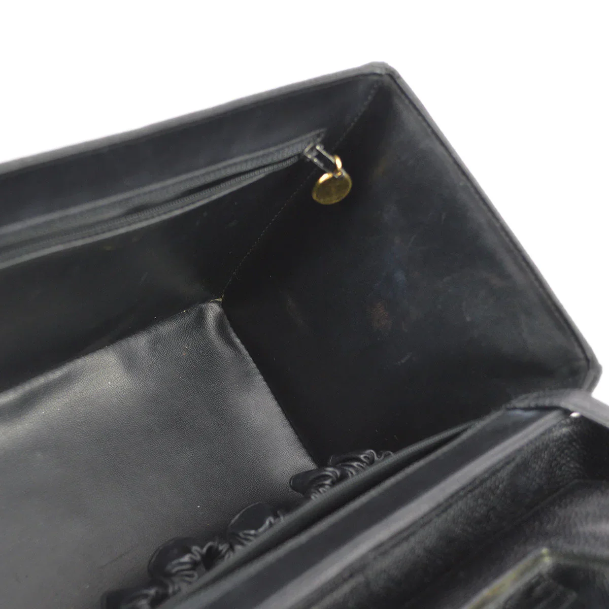 Chanel 1994-1996 Black Caviar Vanity 2way Shoulder Handbag - Image 9