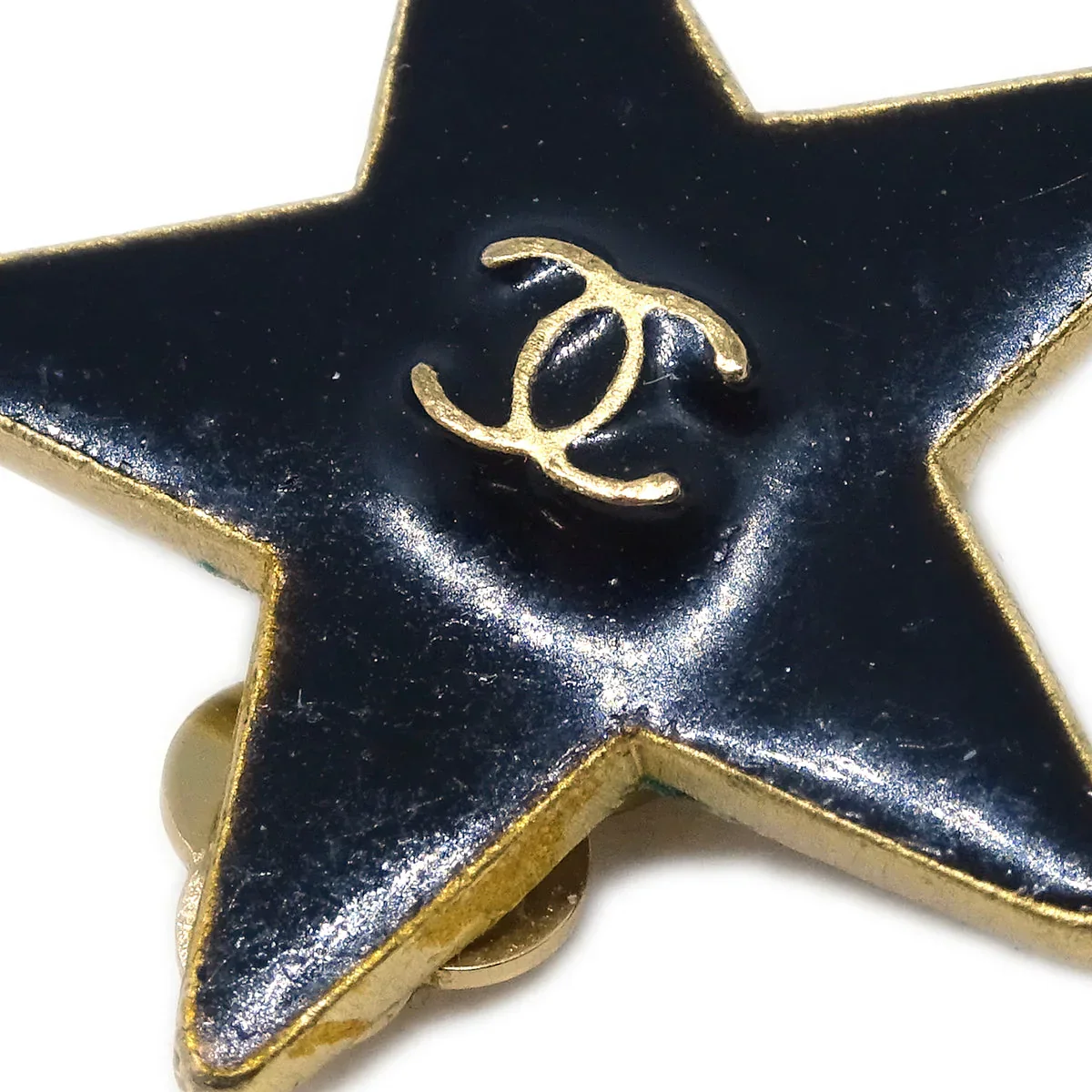 Chanel Star Earrings Clip-On Black 03A - Image 2