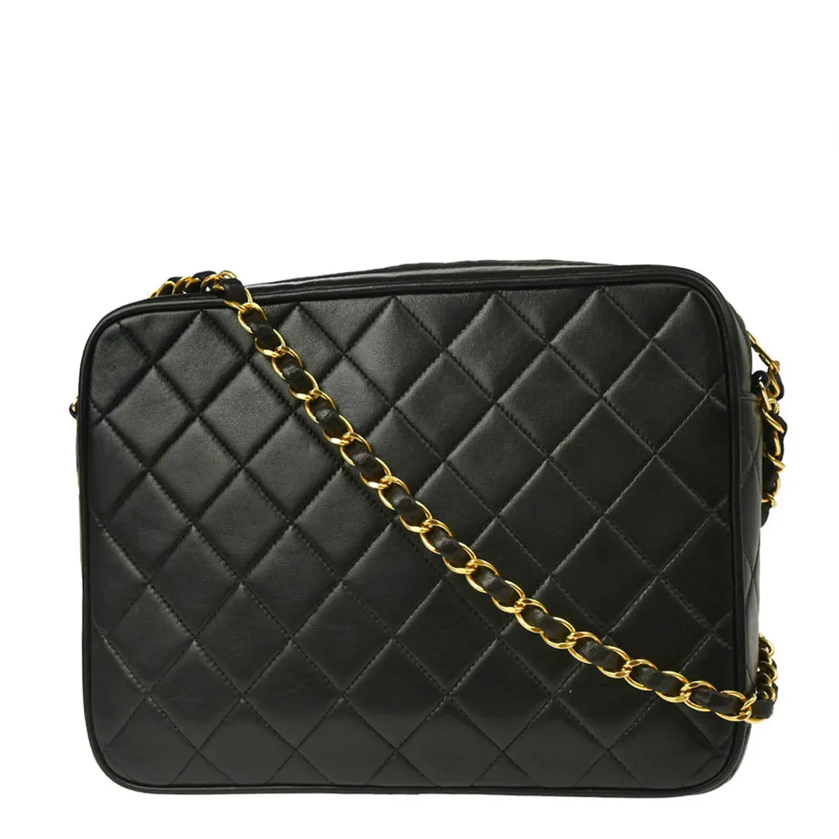 Chanel 1994-1996 Black Lambskin Camera Bag Small - Image 2