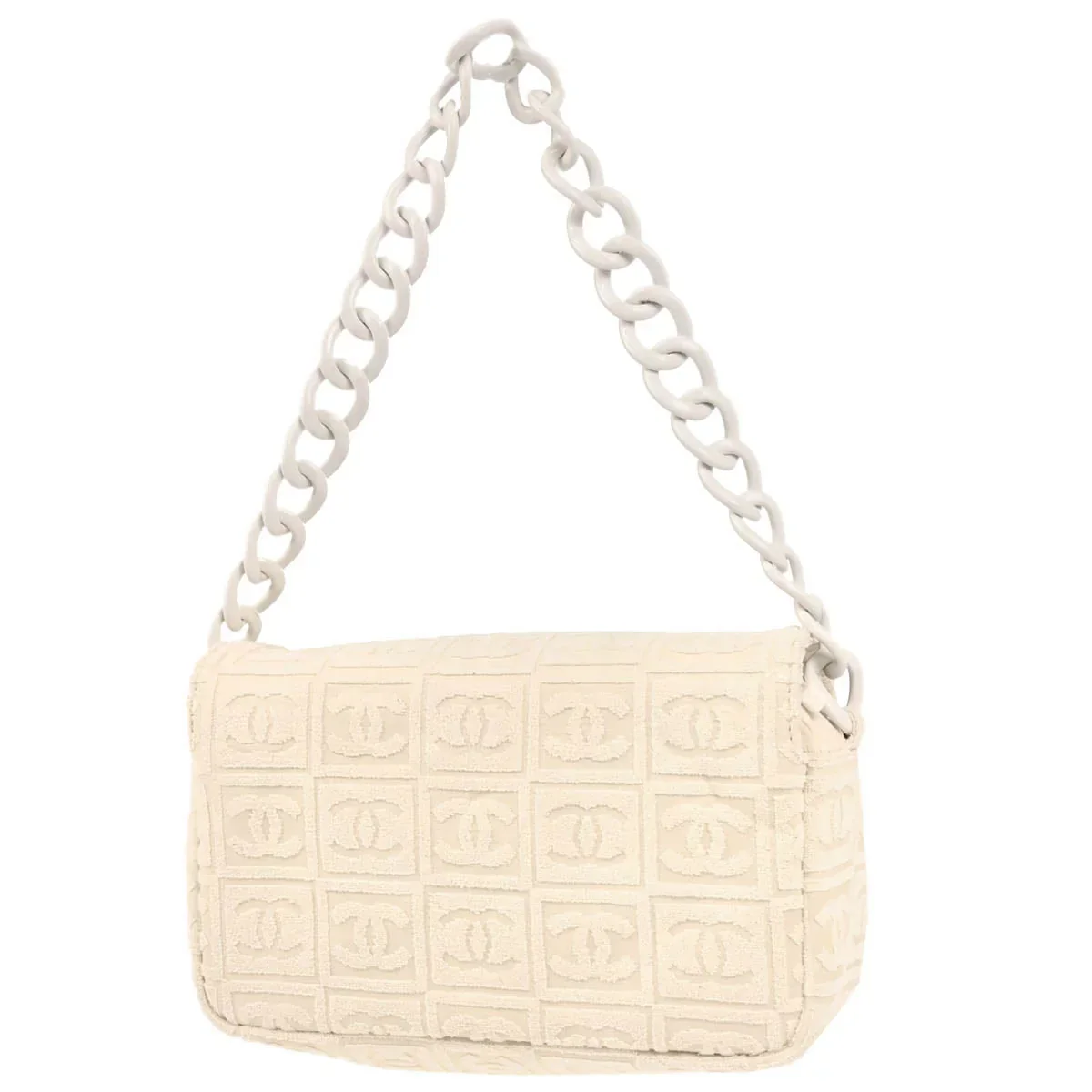 Chanel 2002-2003 White Cotton Handbag - Image 2