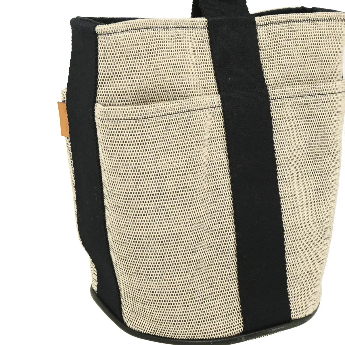 Hermes Black Beige Toile H Saxo PM Handbag - Image 3