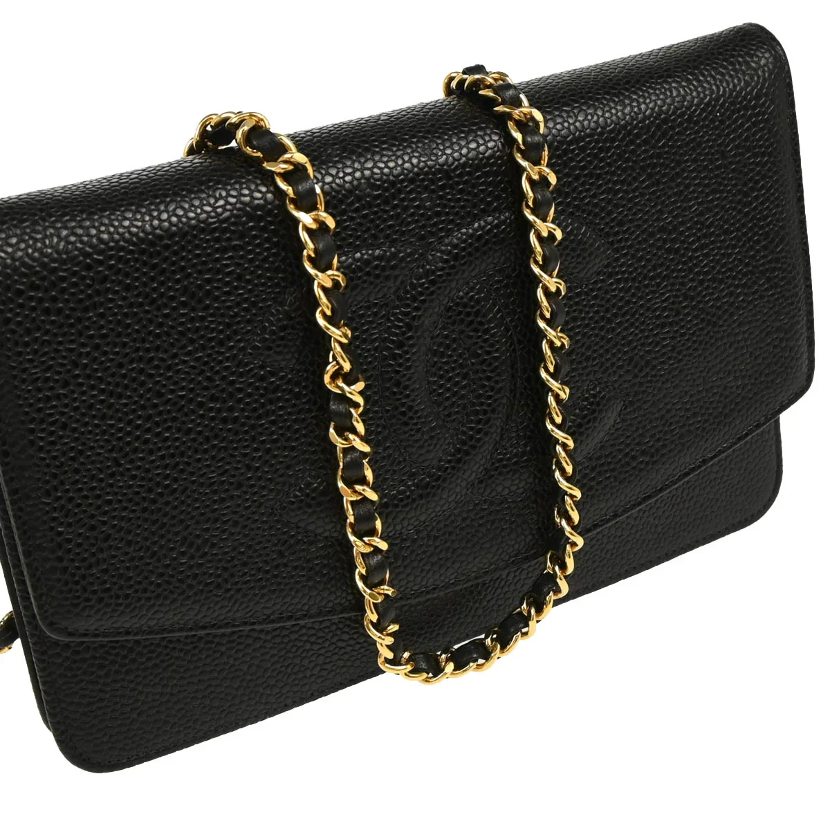 Chanel 2002-2003 Black Caviar Timeless Wallet on Chain WOC - Image 3