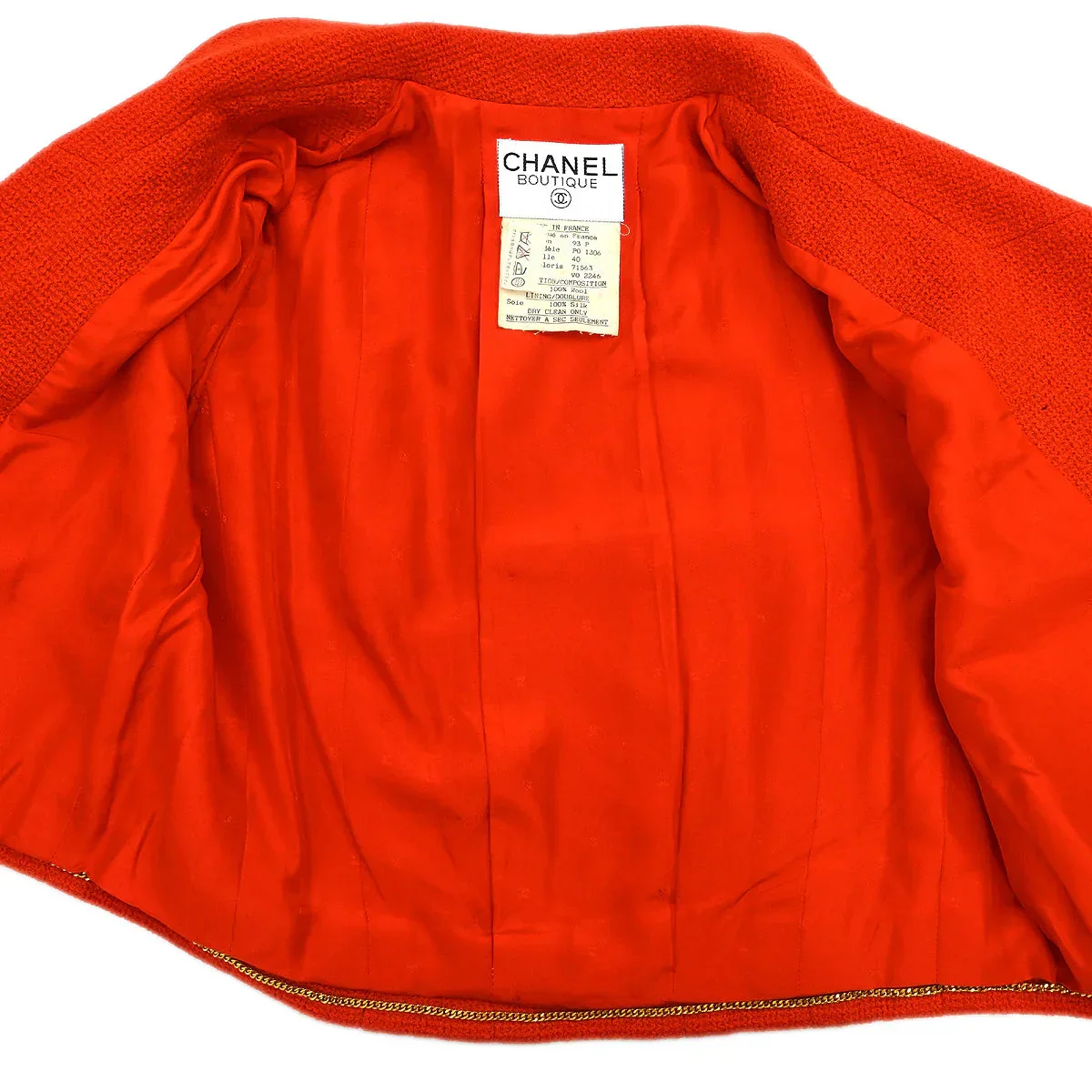 Chanel 1993 Single Breasted Jacket Red #40 - Image 6