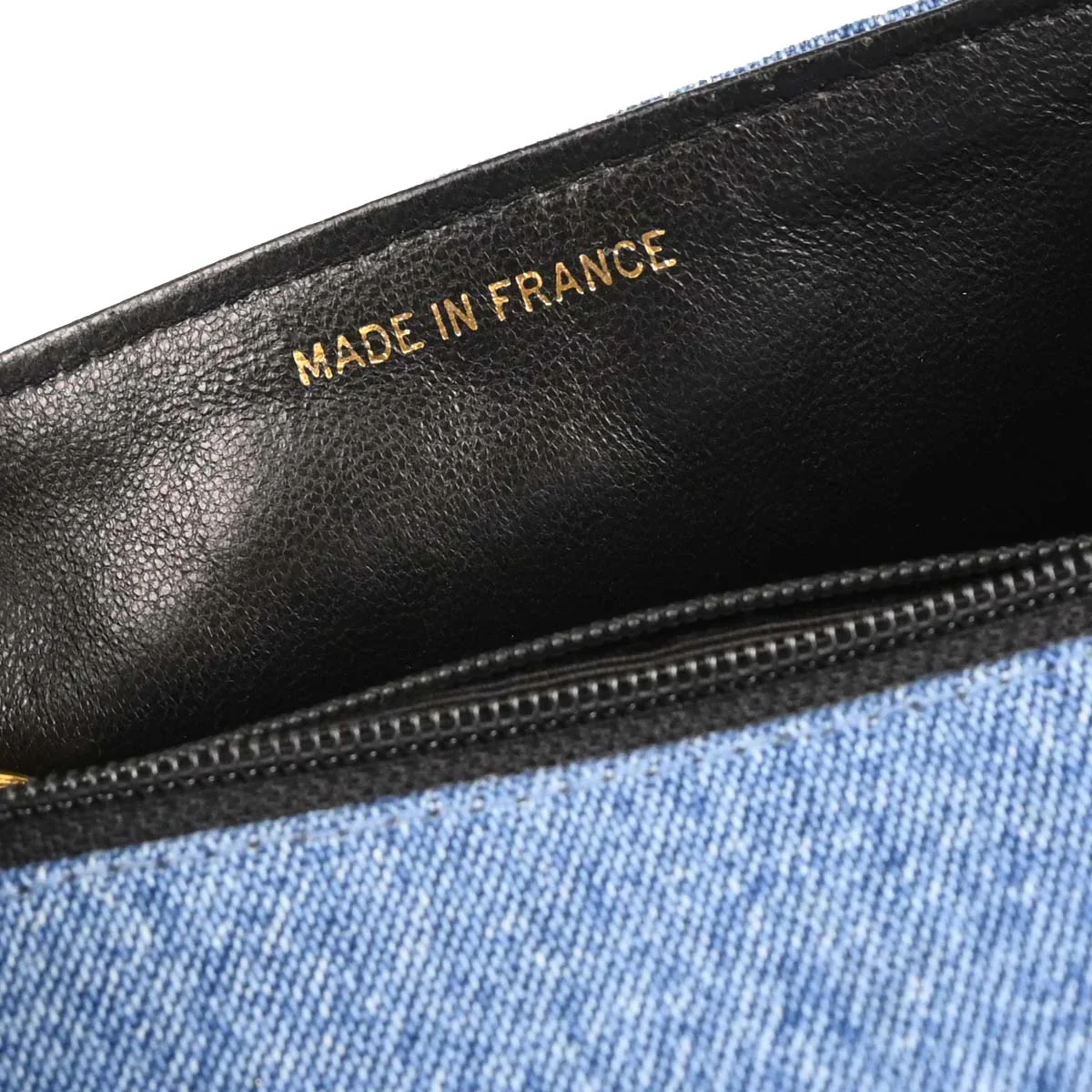Chanel 1989-1991 Blue Denim Mini Classic Square Flap Shoulder Bag - Image 10