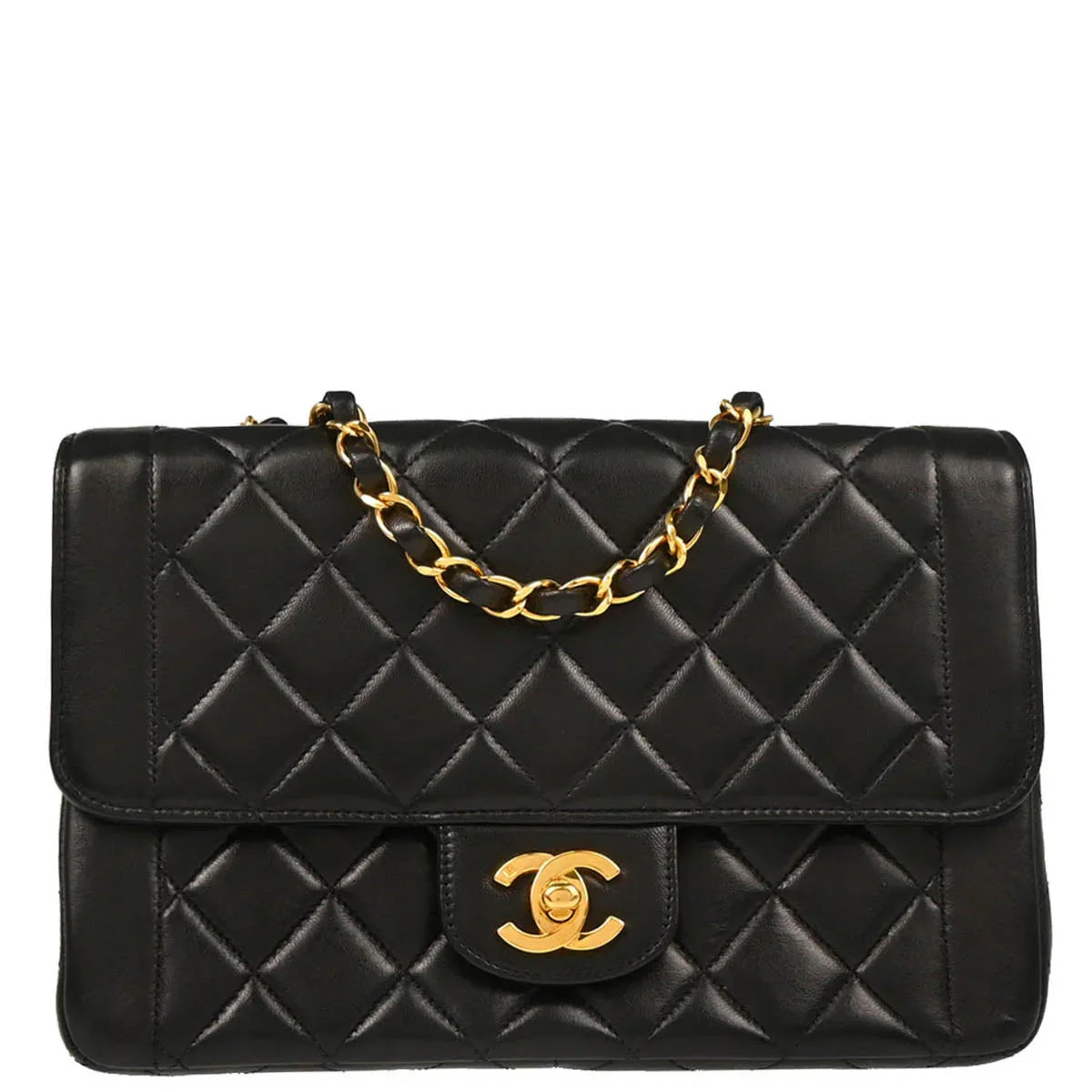Chanel 1994-1996 Black Lambskin Shoulder Bag