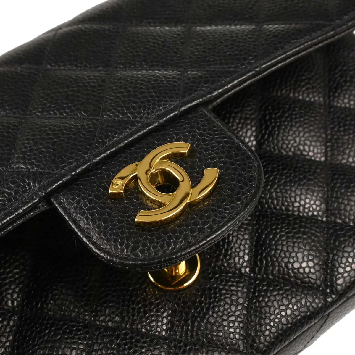 Chanel Black Caviar Small Classic Double Flap Shoulder Bag - Image 6