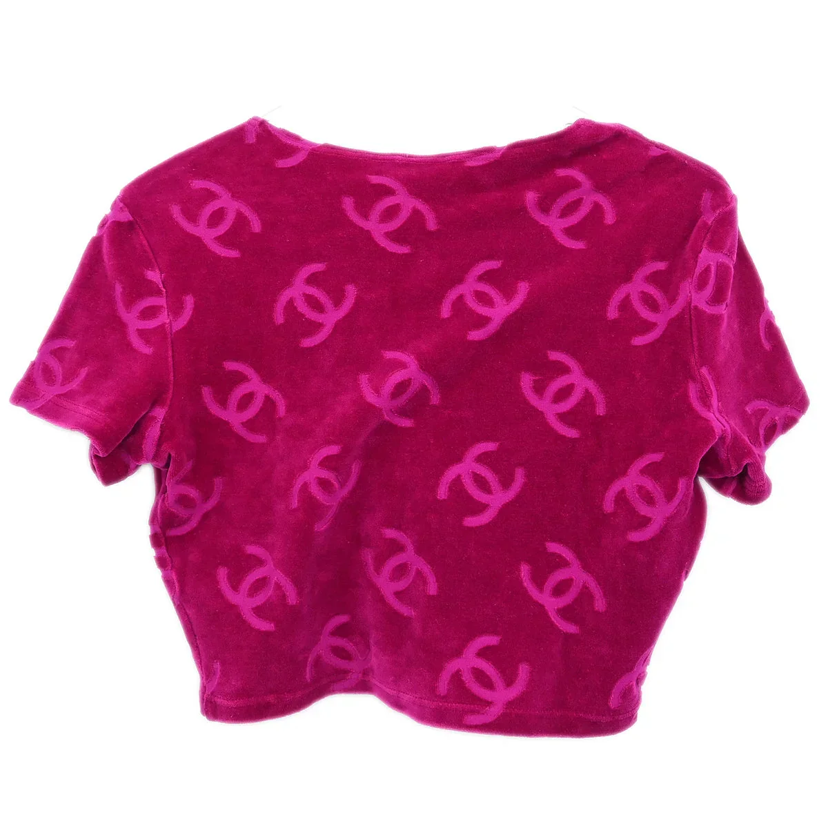 Chanel Short Sleeve Top Pink Velour #42 - Image 2