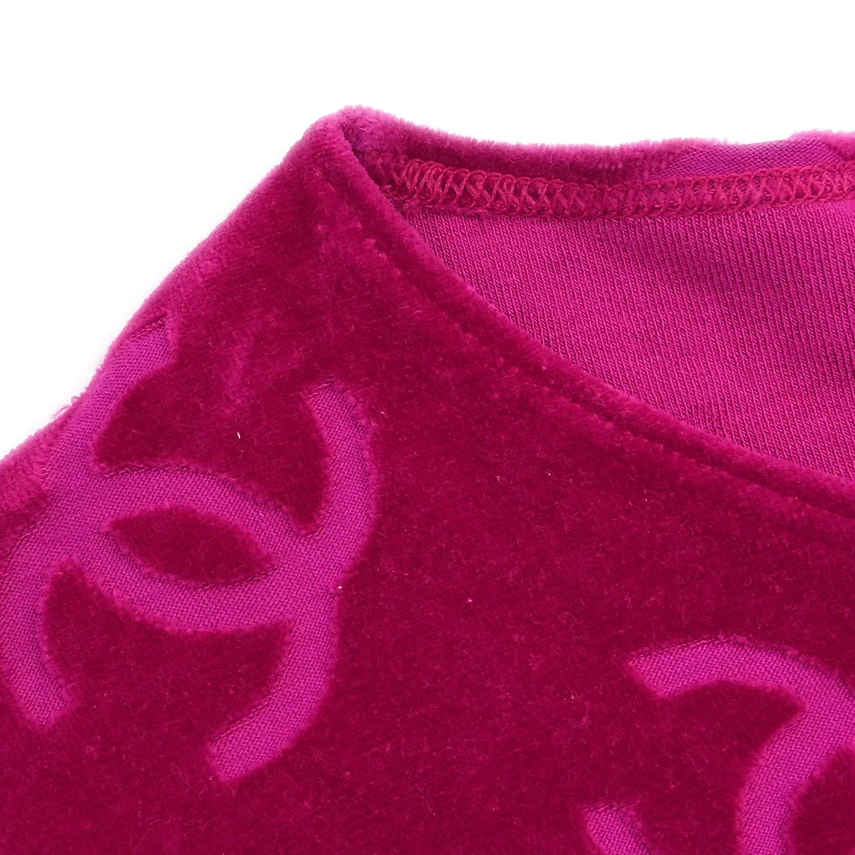 Chanel Short Sleeve Top Pink Velour #42 - Image 3