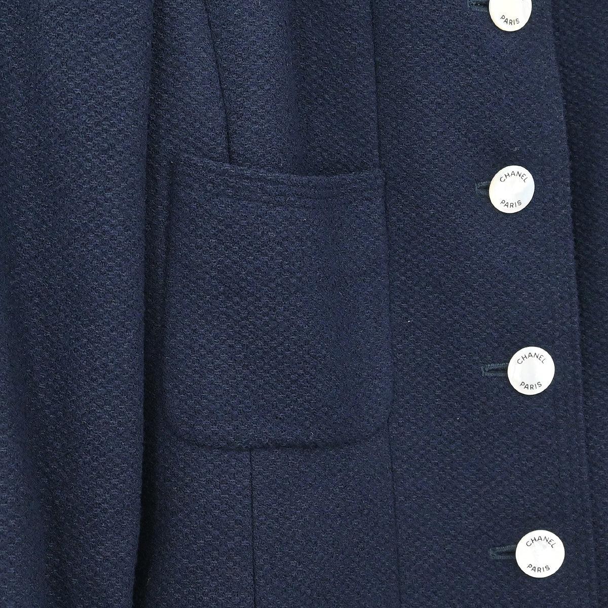 Chanel 1997 Setup Suit Jacket Skirt Navy #38 - Image 4