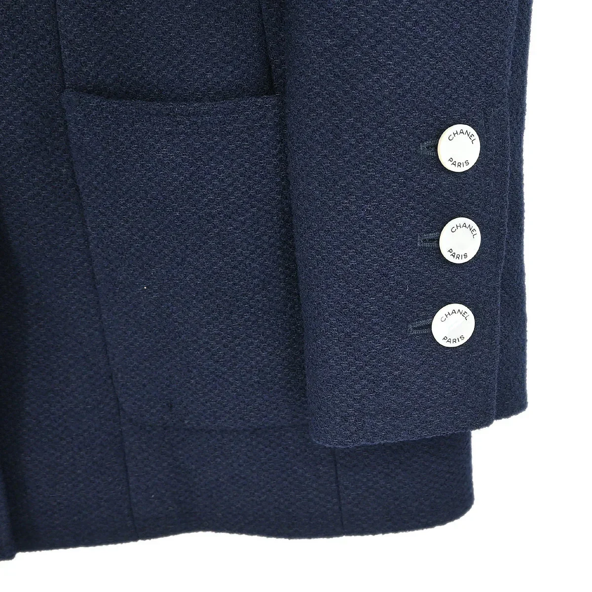 Chanel 1997 Setup Suit Jacket Skirt Navy #38 - Image 5