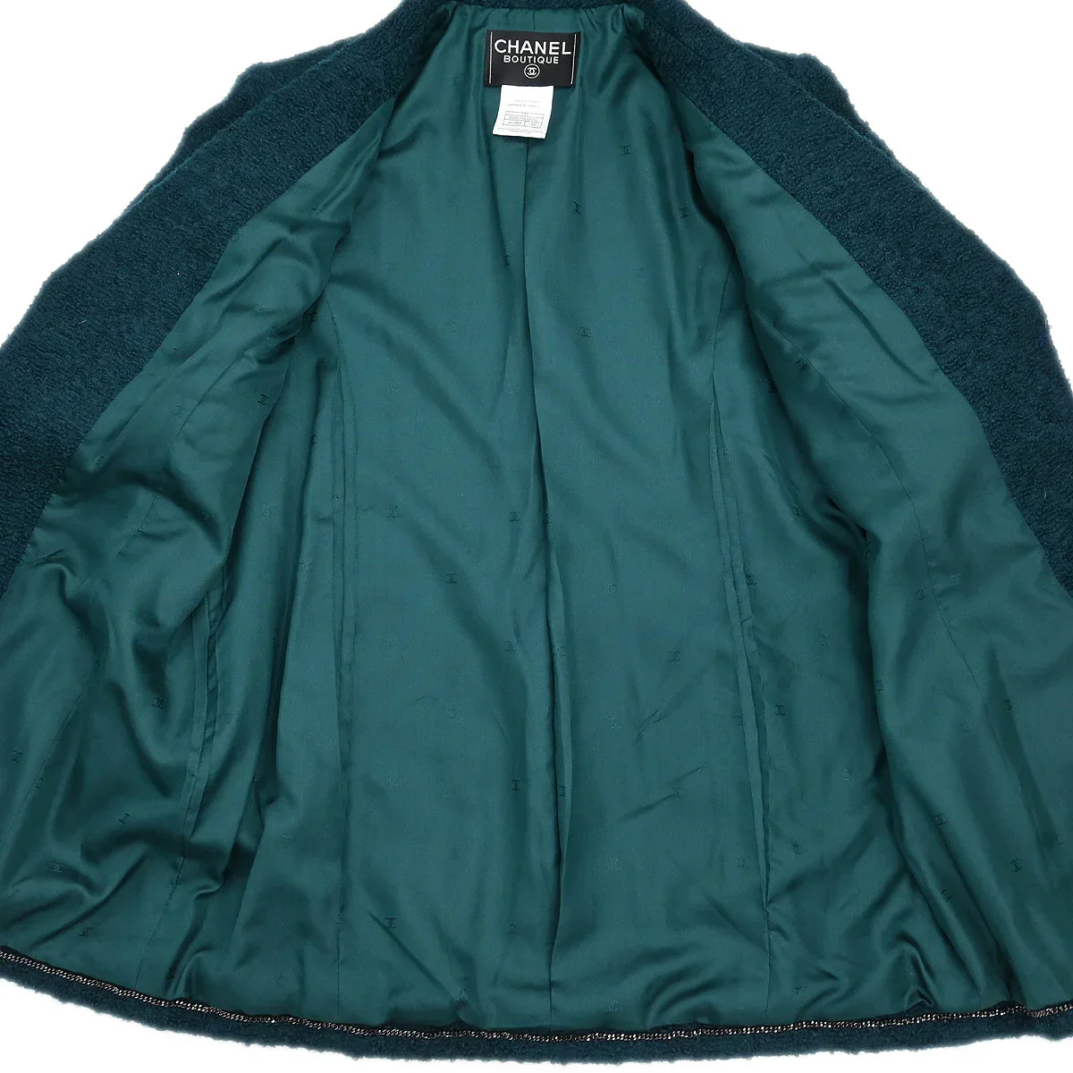 Chanel 1997 Single Breasted Jacket Dark Green #42 - Image 7