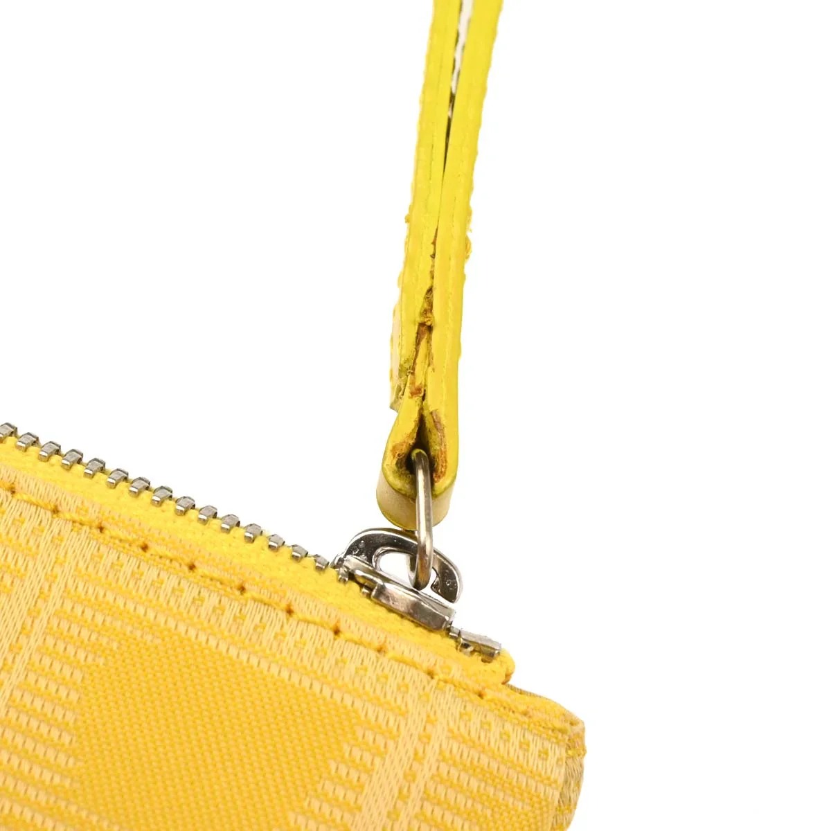 Chanel Yellow Jacquard Nylon Travel Line Clutch Bag - Image 6