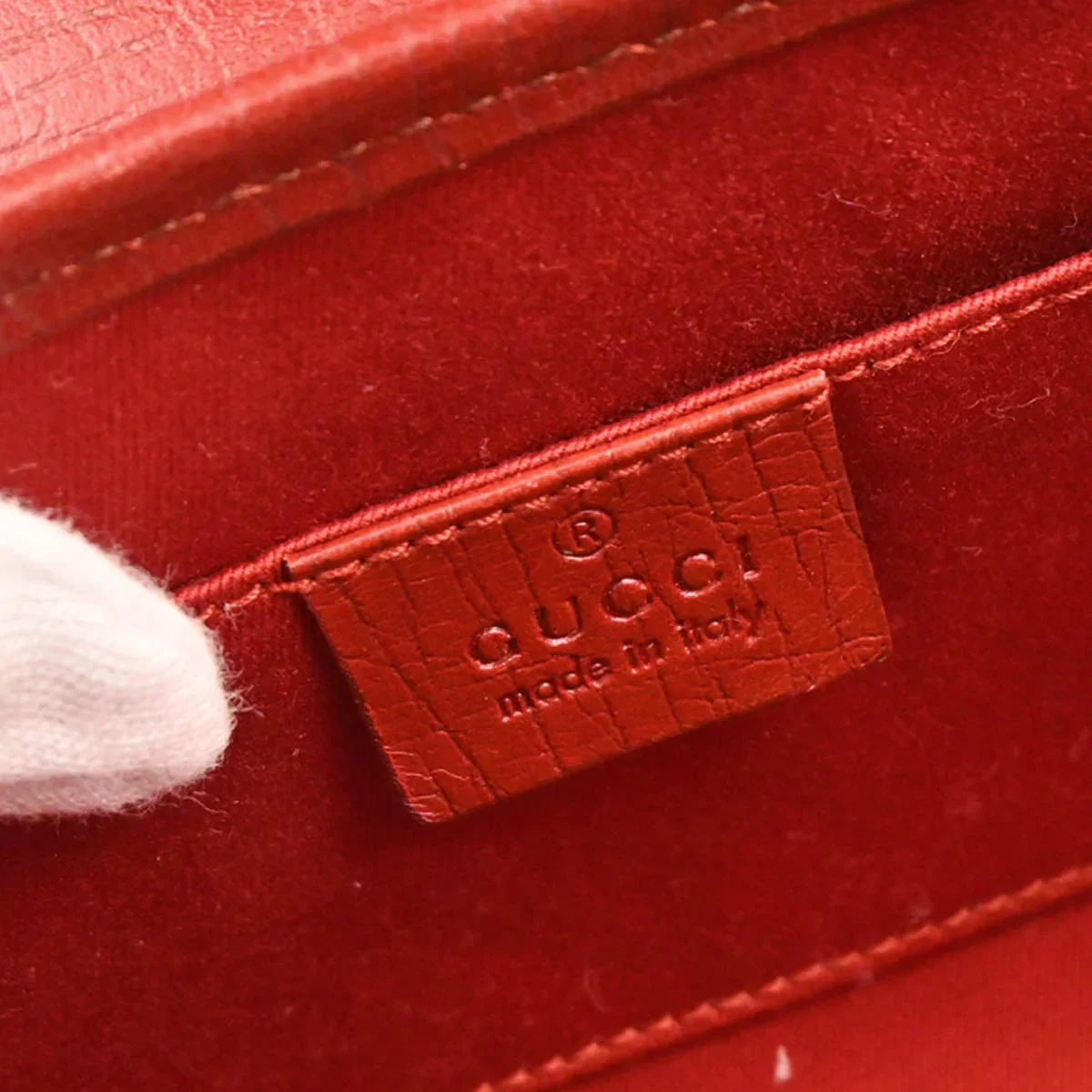 Gucci Red GG Bamboo Handbag - Image 8