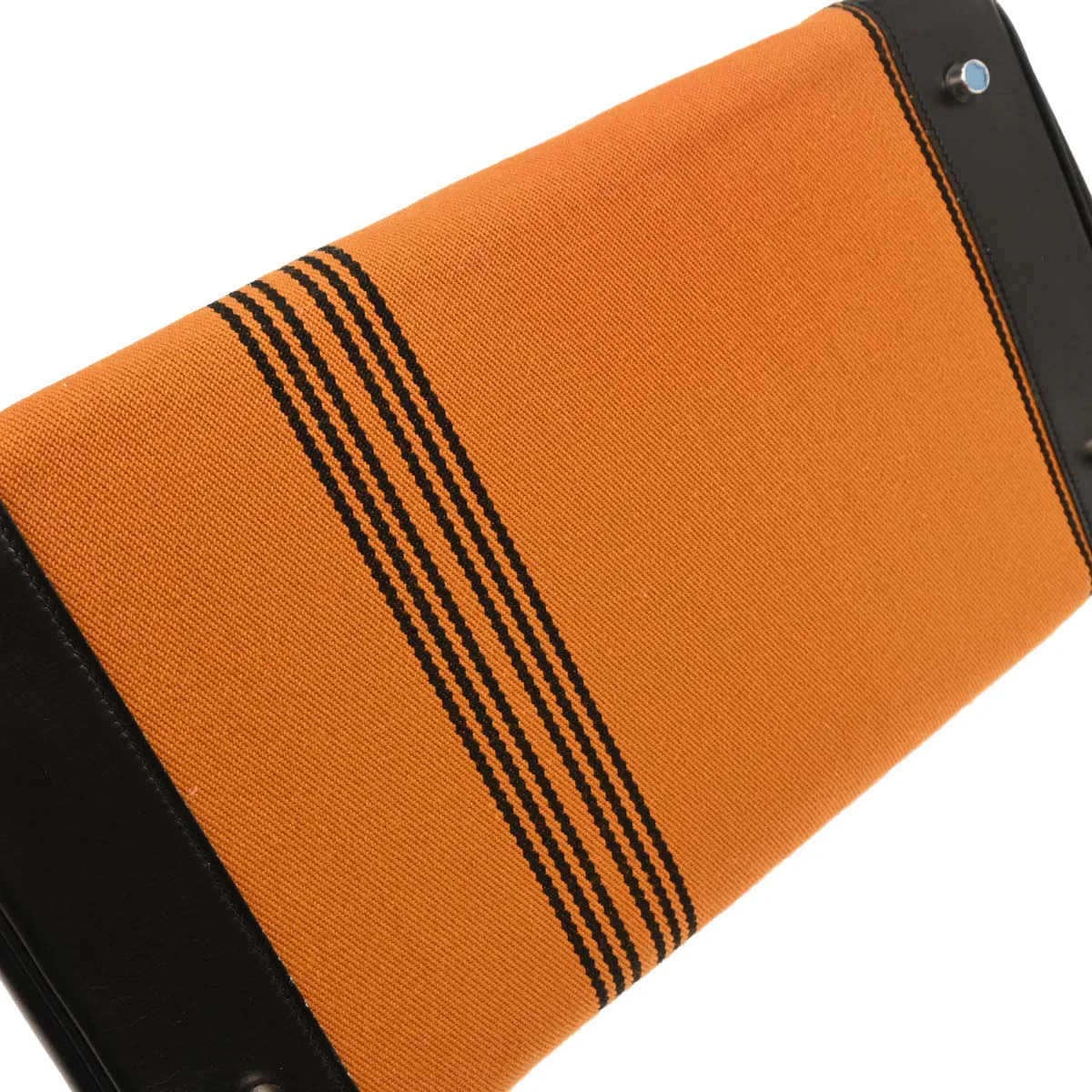 Hermes Black Orange Box Calf Potamos Haut a Courroies 36 Handbag - Image 4