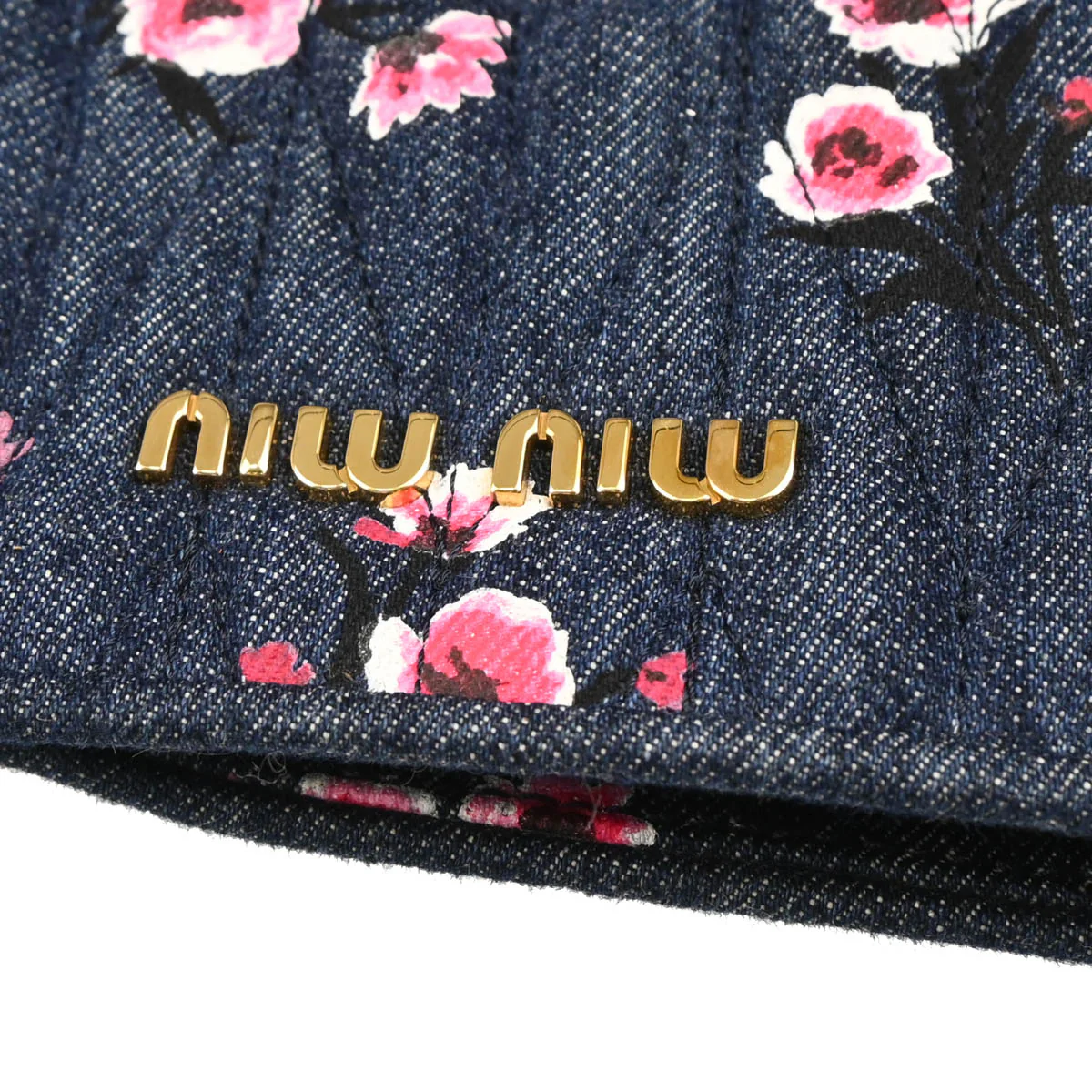 Miu Miu Navy Denim Matelasse 2way Tote Bag - Image 7