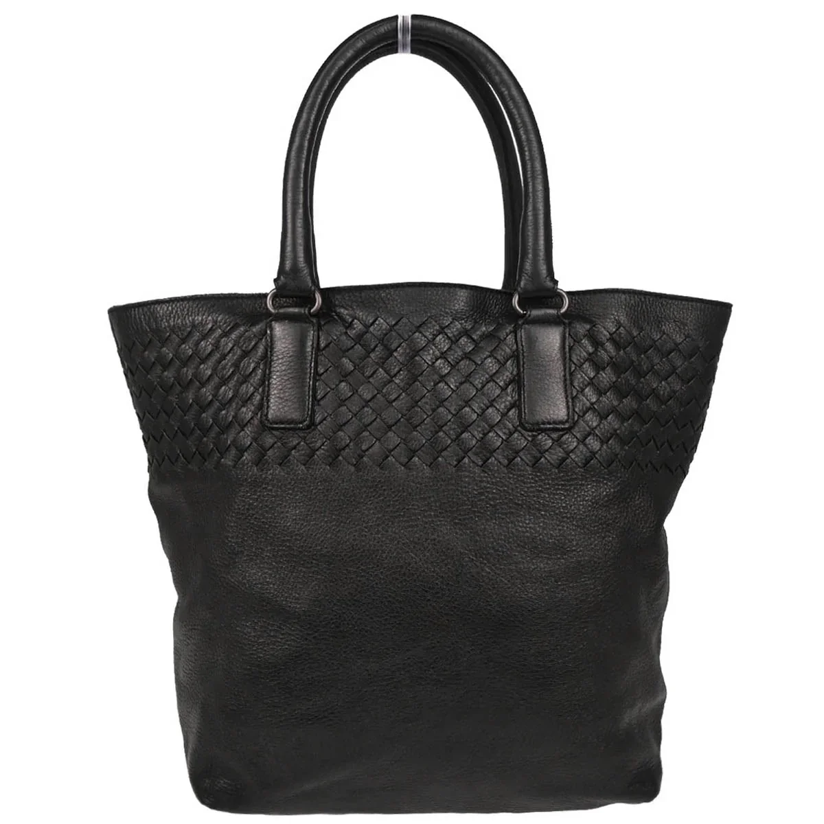 Bottega Veneta Black Intrecciato Tote Handbag