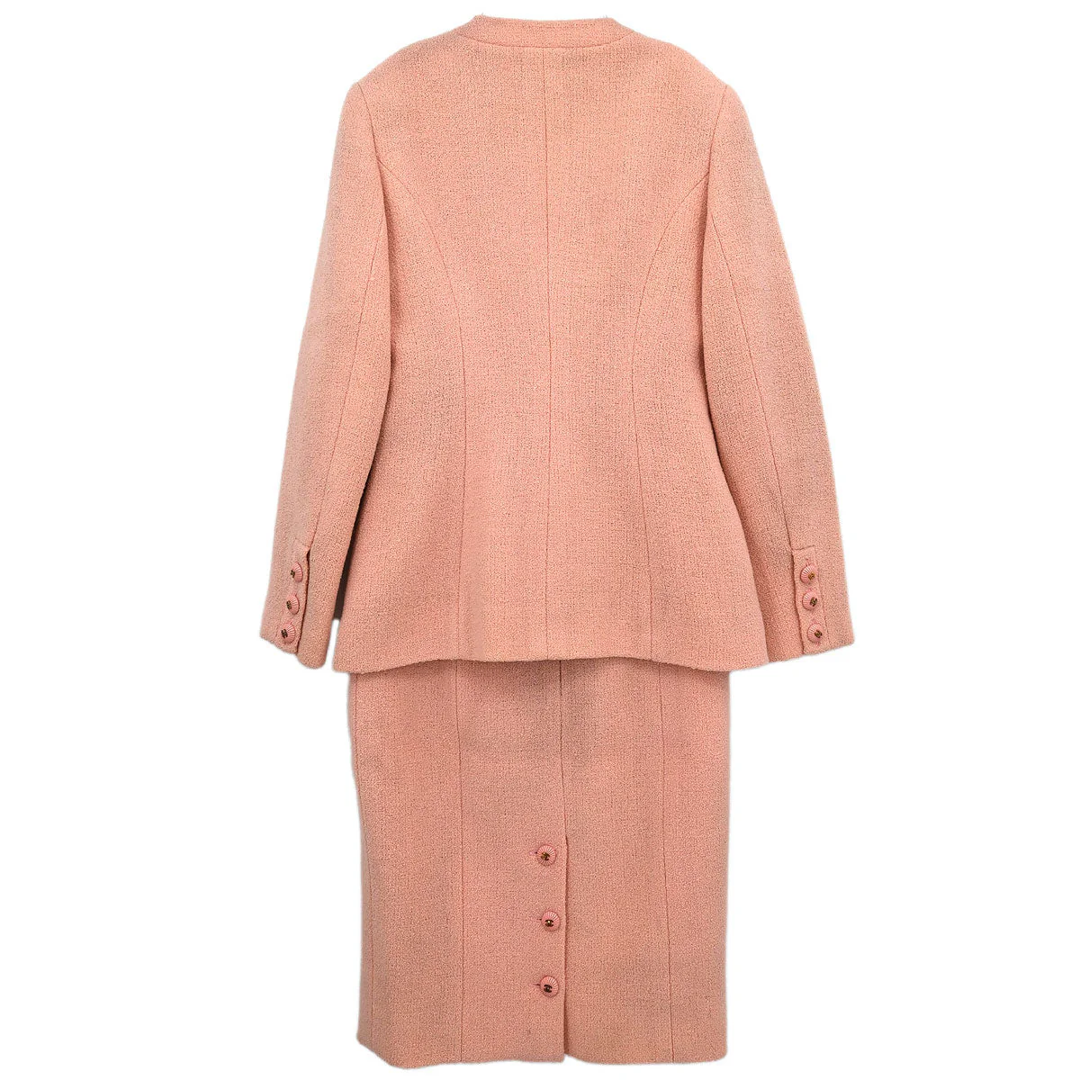 Chanel 1993 Setup Suit Jacket Skirt Pink #38 - Image 2