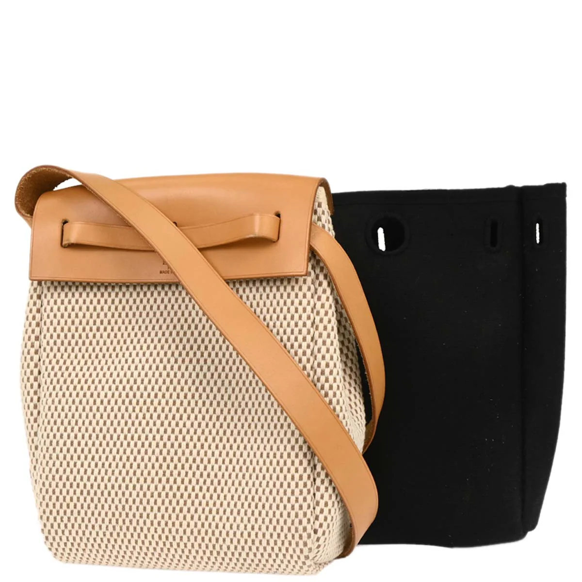 Hermes Beige Black Toile GM Officier Herbag TPM 2 in 1 Shoulder Bag - Image 2