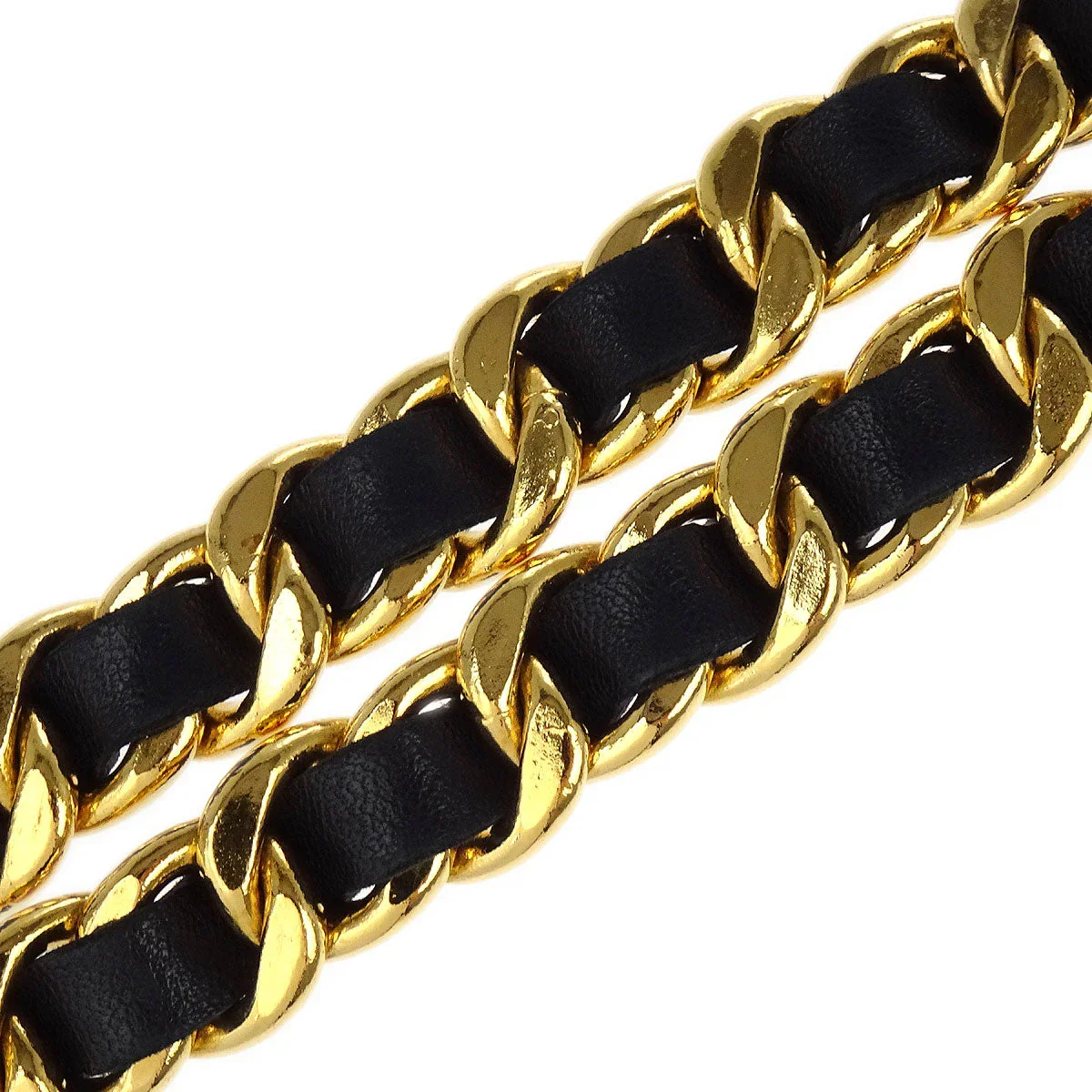 Chanel Chain Belt Medallion Gold Black Small Good - Image 2