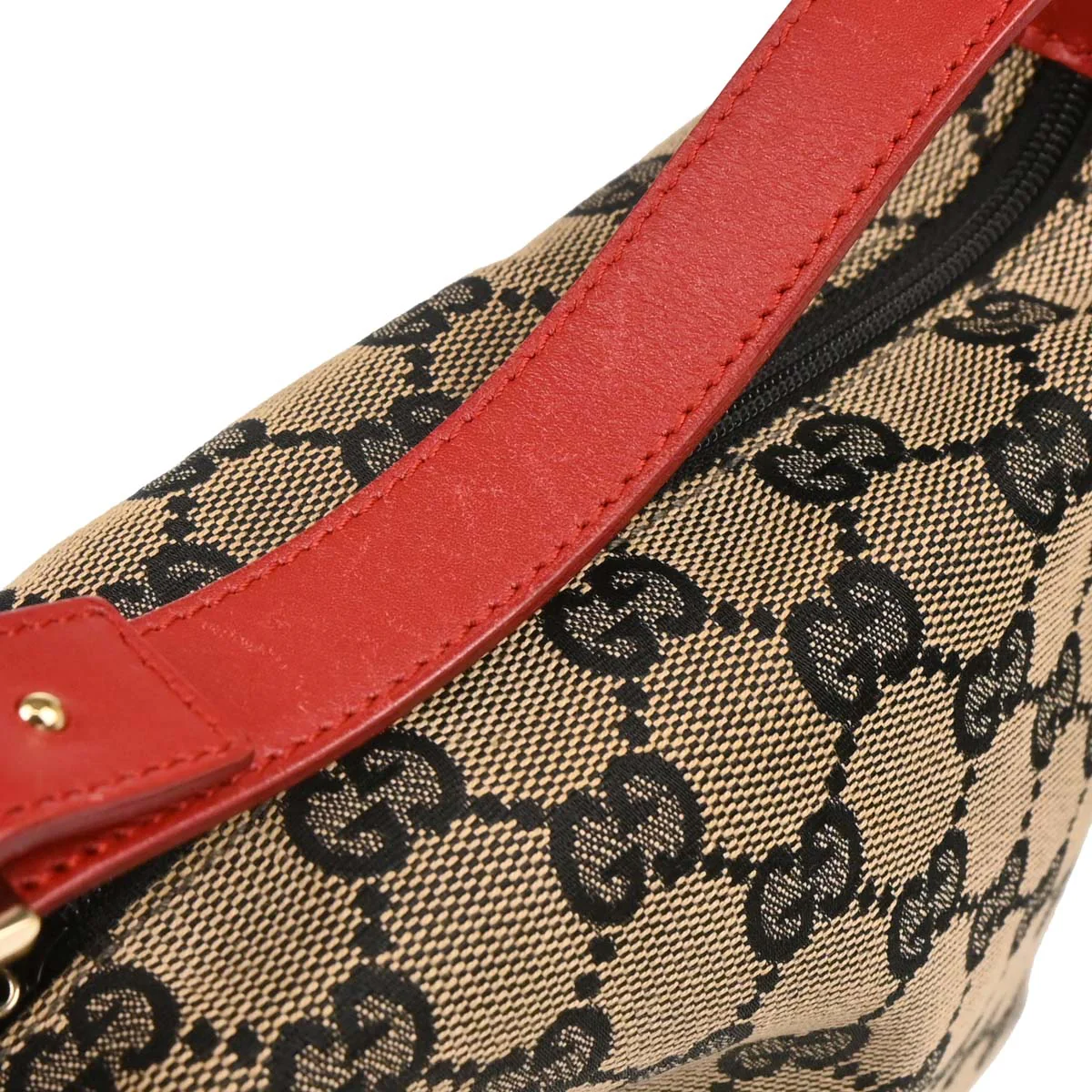 Gucci Red Beige GG Hobo Handbag - Image 4