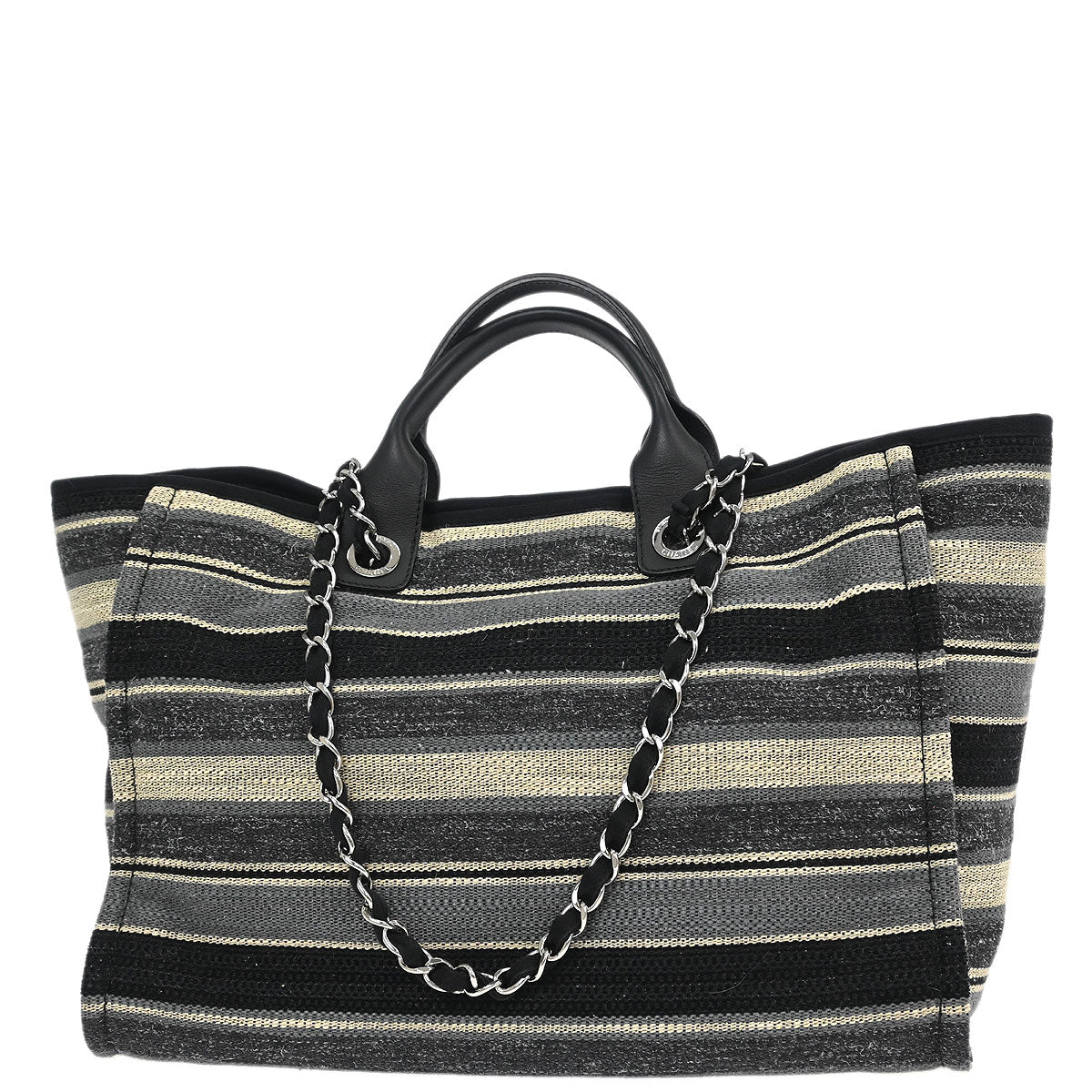 Chanel 2018-2019 Gray Canvas Medium Deauville 2way Shoulder Tote Bag - Image 2