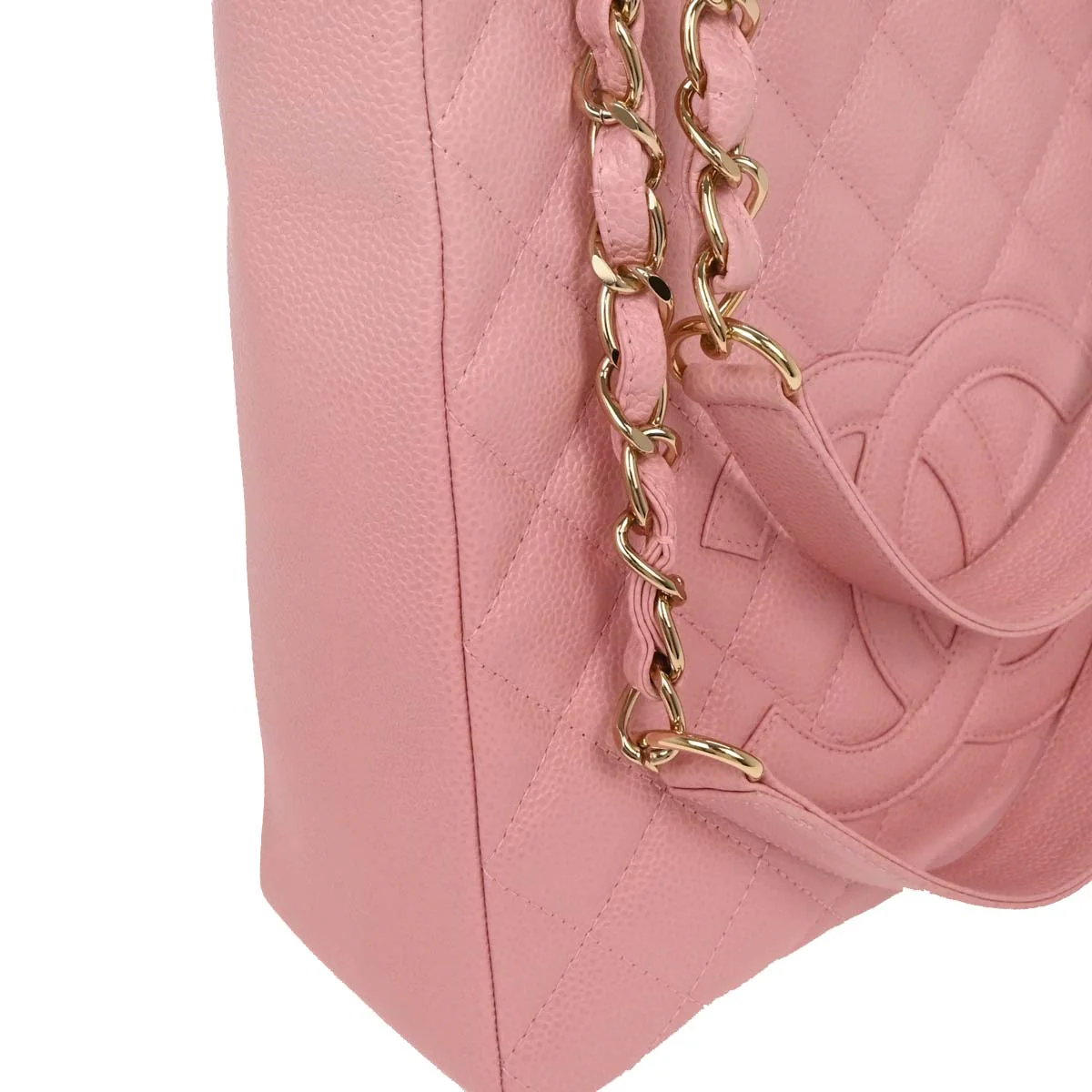 Chanel 2003-2004 Pink Caviar Petite Shopping Tote PST Chain Handbag - Image 3
