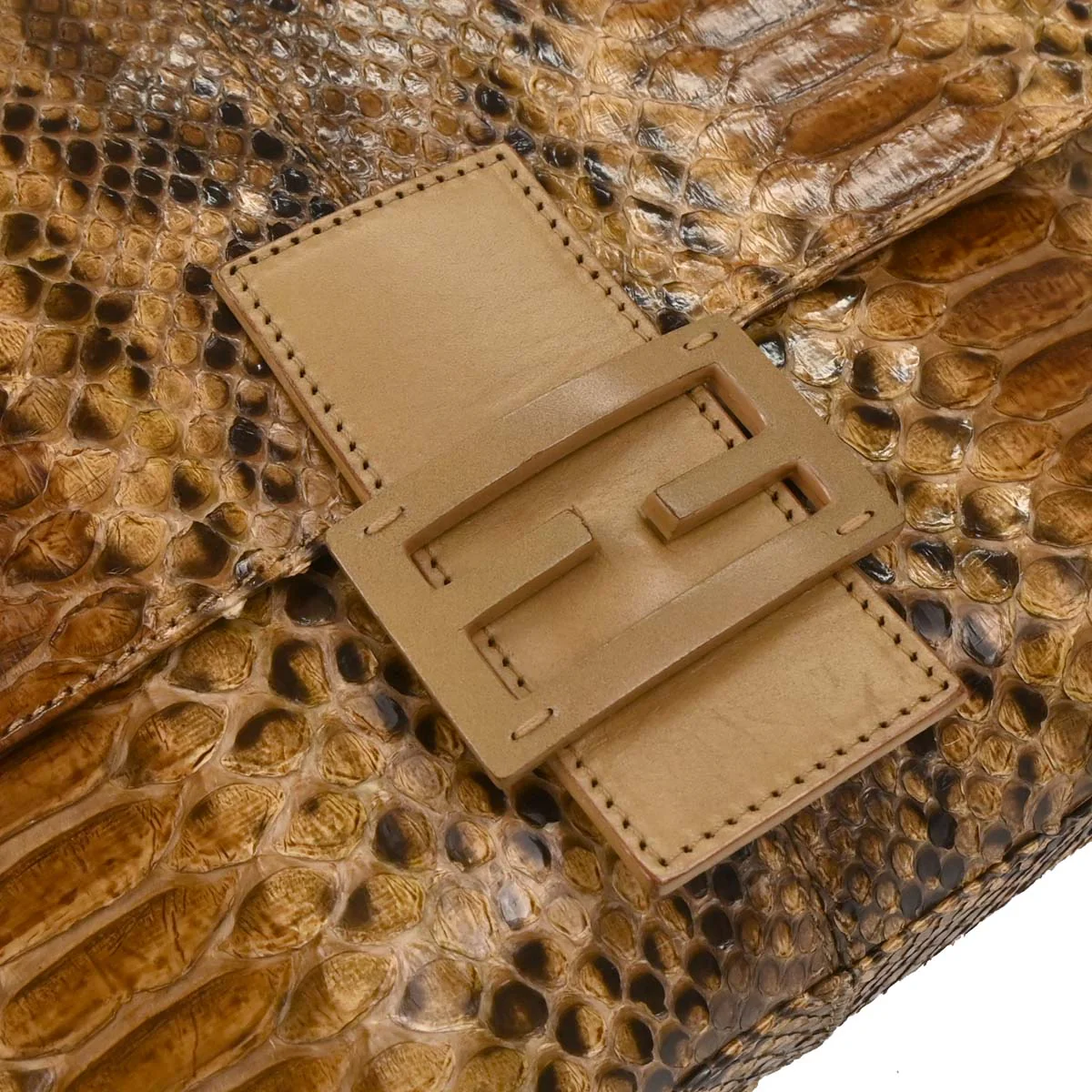 Fendi * Brown Python Mamma Baguette Handbag - Image 6