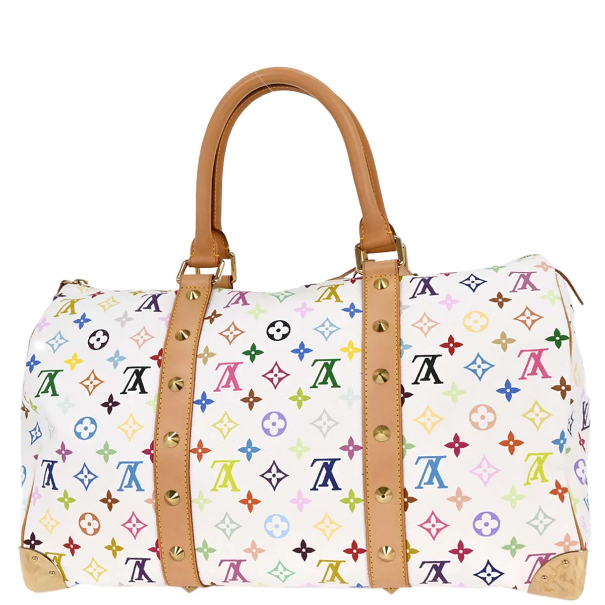 Louis Vuitton White Monogram Multicolor Keepall 45 Handbag M92641 - Image 2