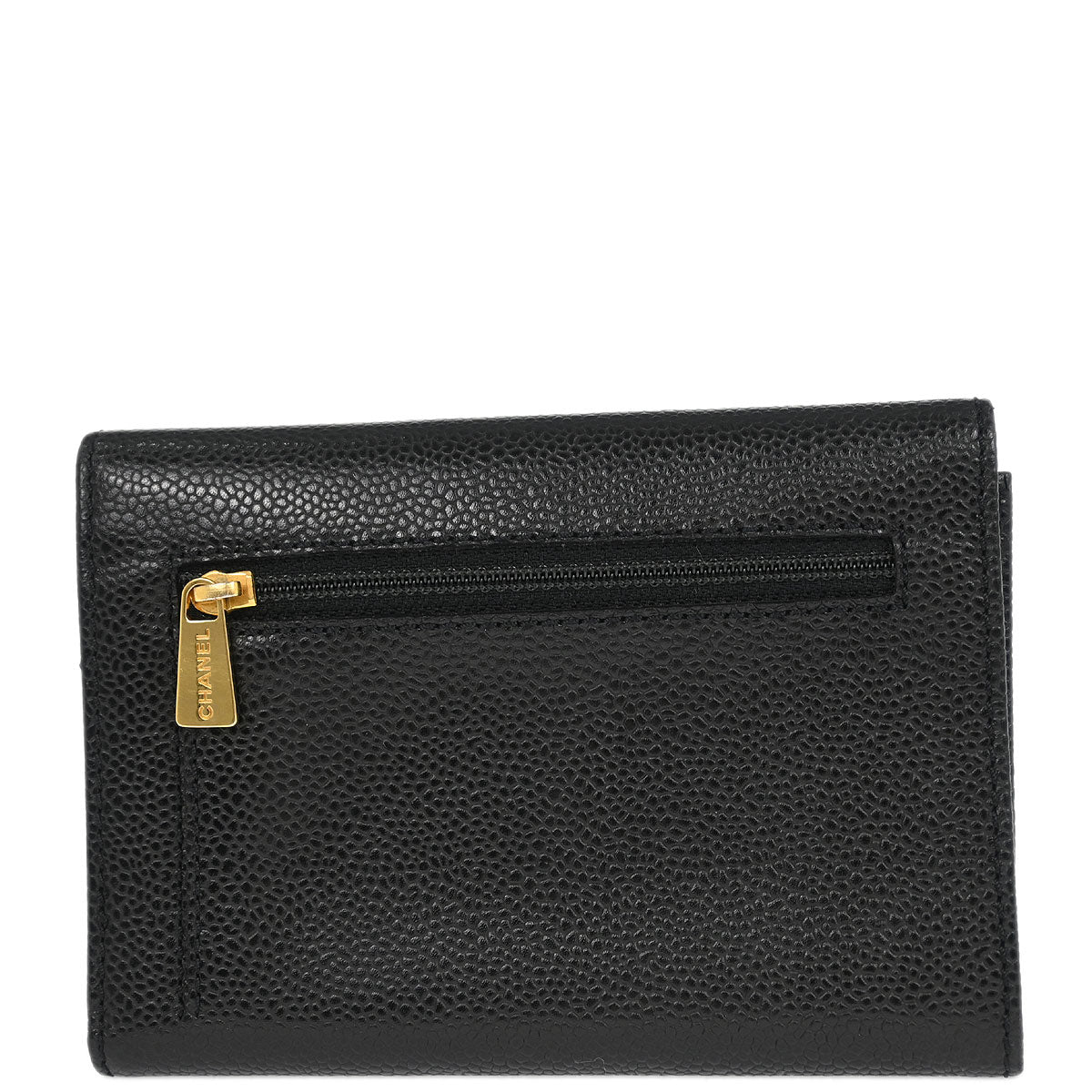 Chanel Black Caviar Trifold Wallet - Image 2