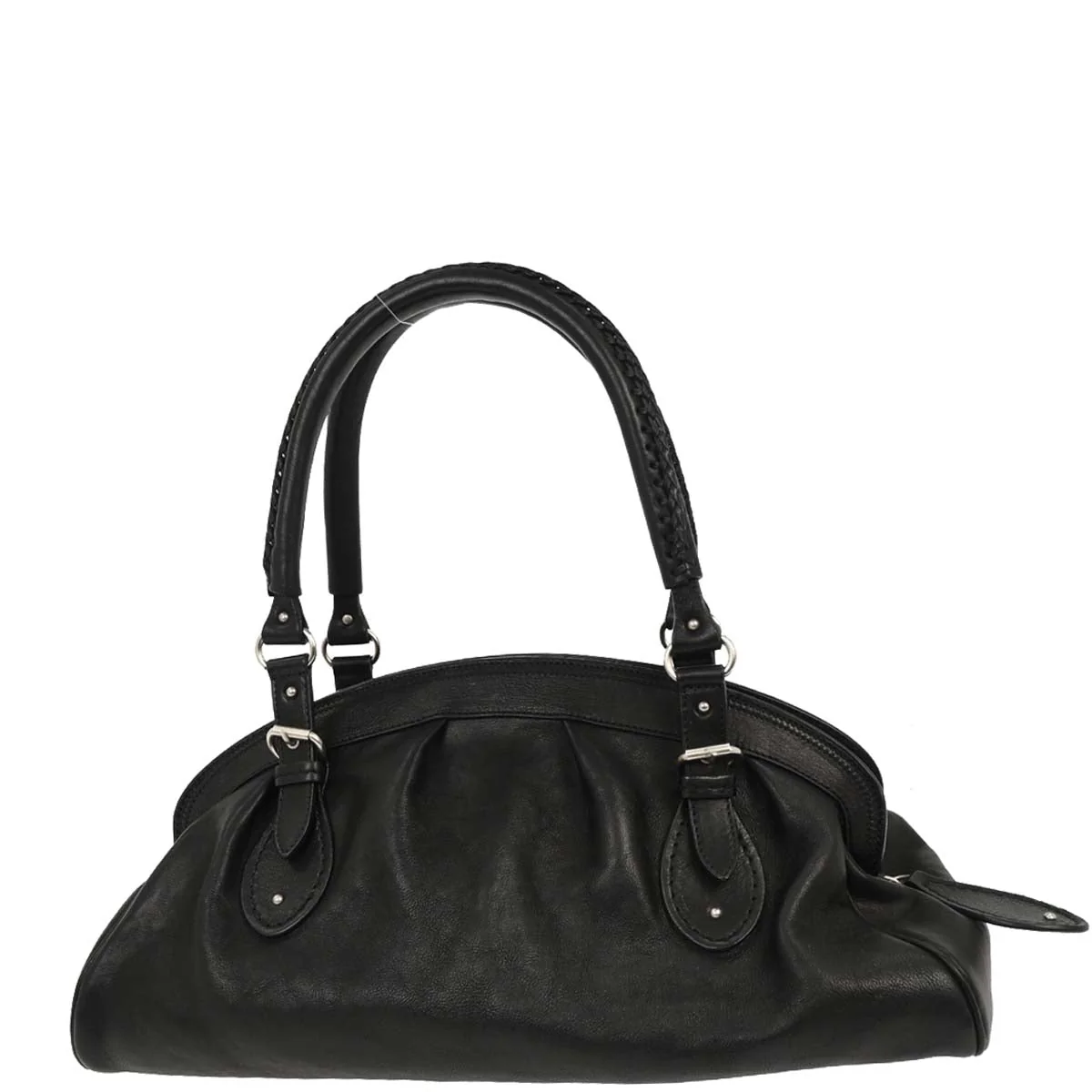 Christian Dior 2006 Black Leather My Dior Frame Bowling Handbag - Image 2