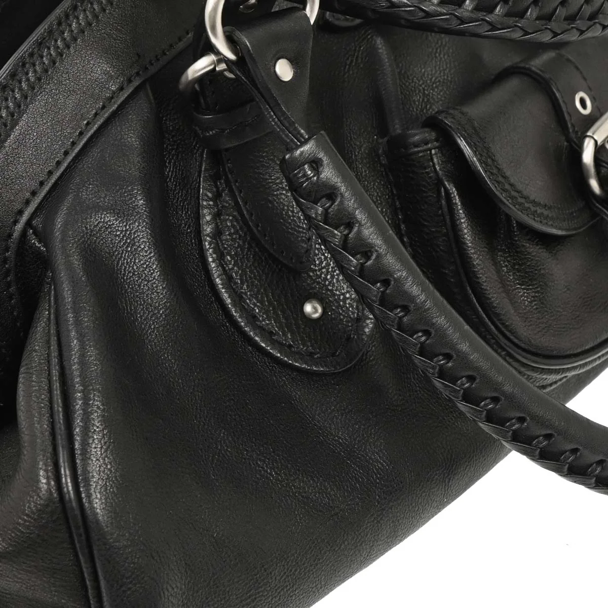 Christian Dior 2006 Black Leather My Dior Frame Bowling Handbag - Image 4
