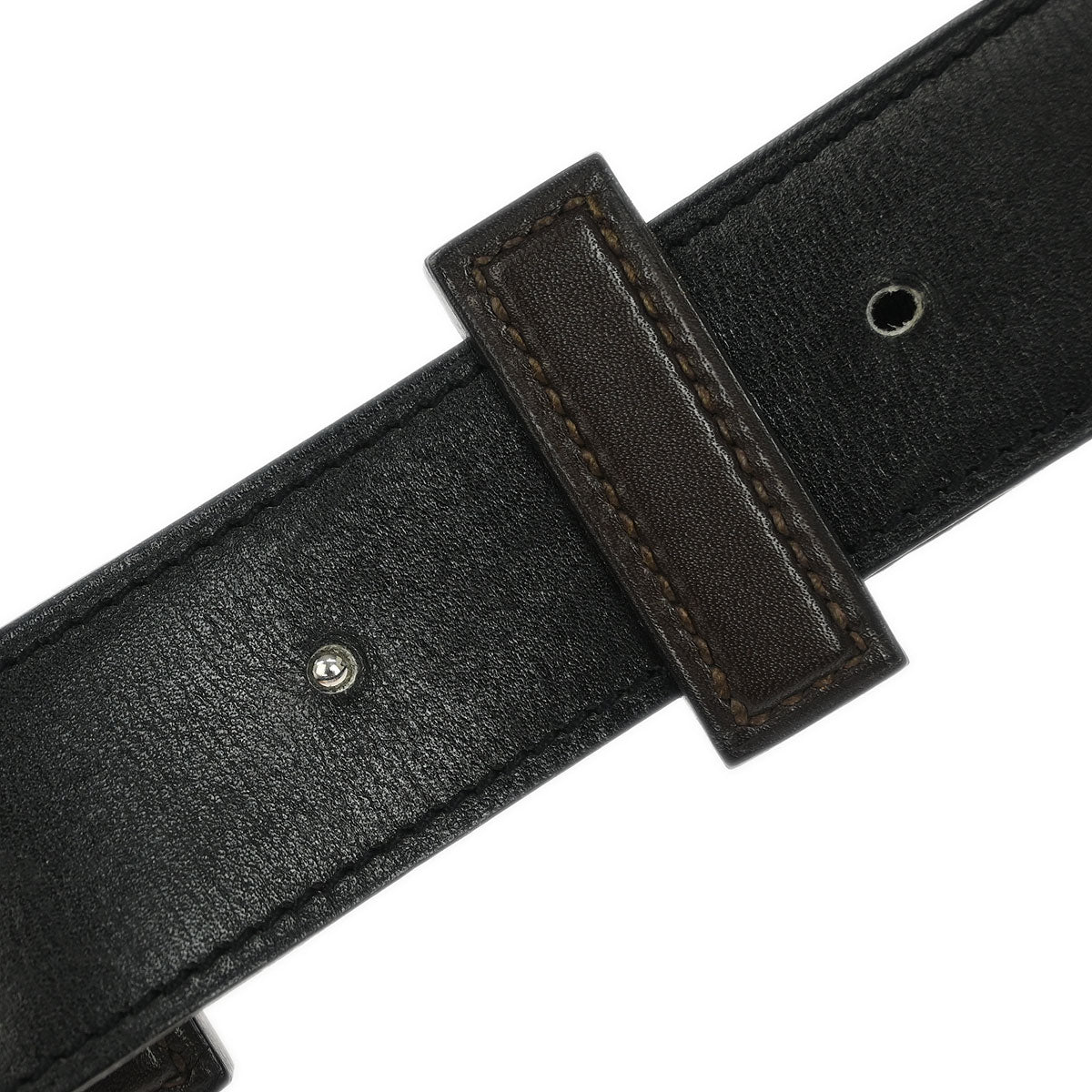 Hermes Brown Togo Box Calf Constance Reversible Belt #80 Small Good - Image 4