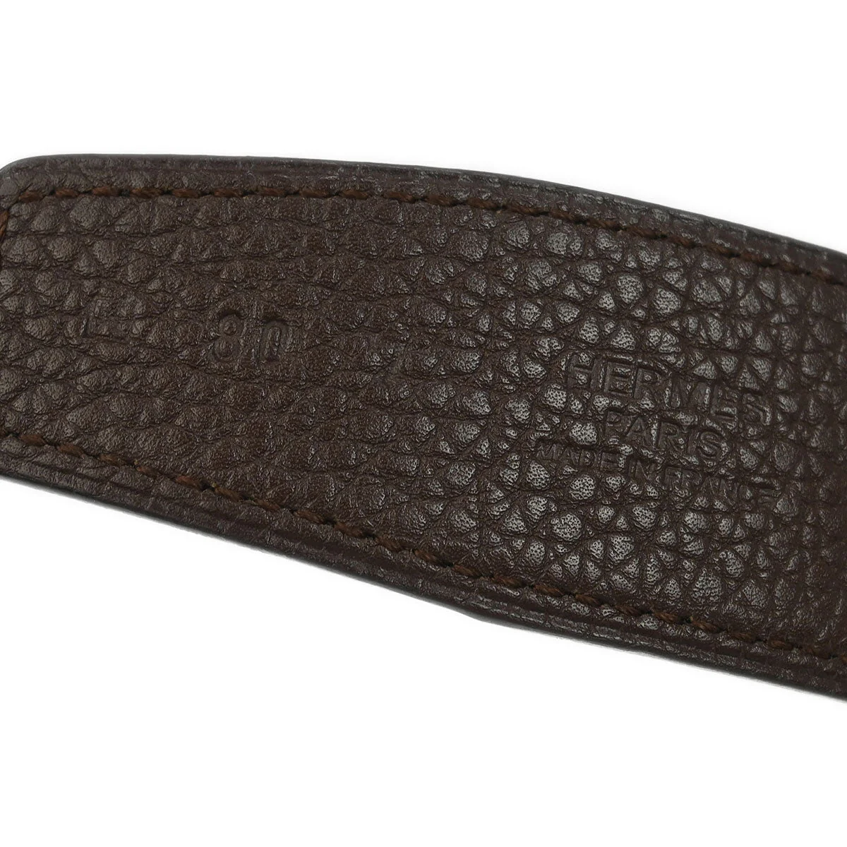 Hermes Brown Togo Box Calf Constance Reversible Belt #80 Small Good - Image 7
