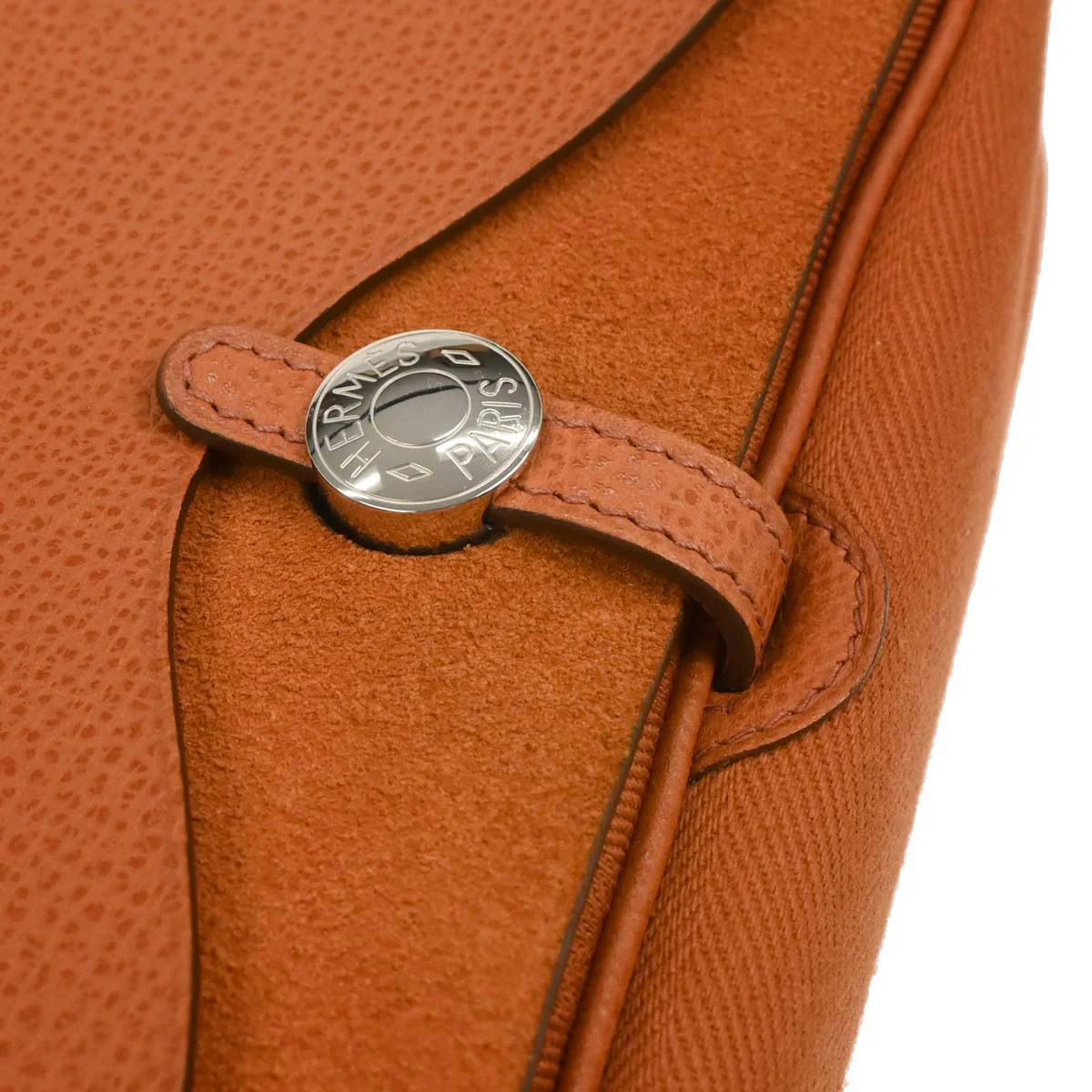 Hermes 2005 Orange Toile Chevrons Vache Liegee Sac Colorado PM Handbag - Image 5