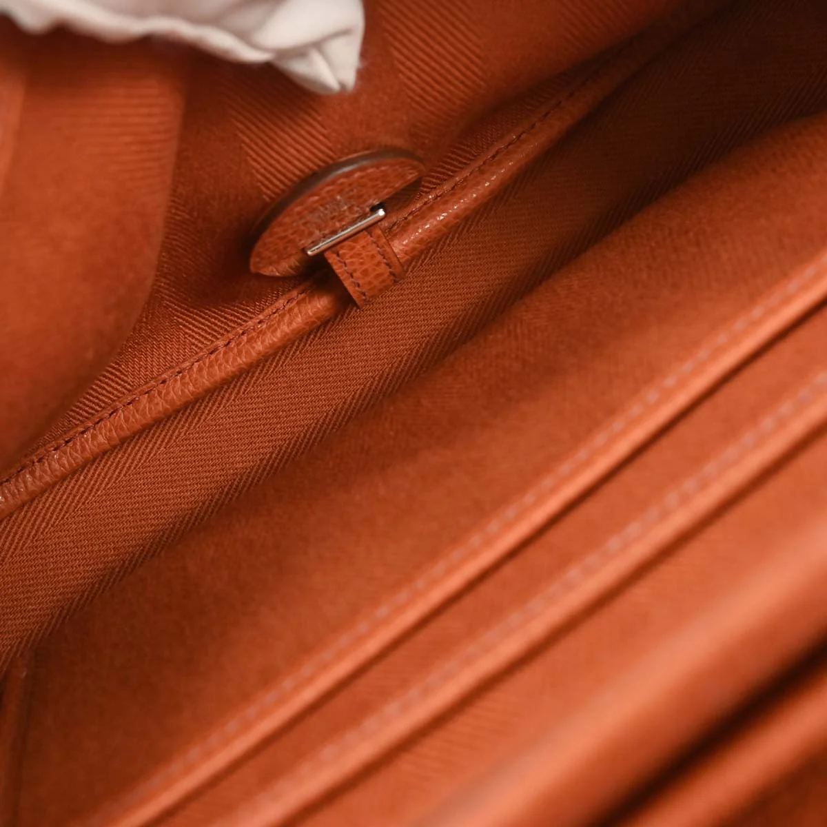 Hermes 2005 Orange Toile Chevrons Vache Liegee Sac Colorado PM Handbag - Image 8