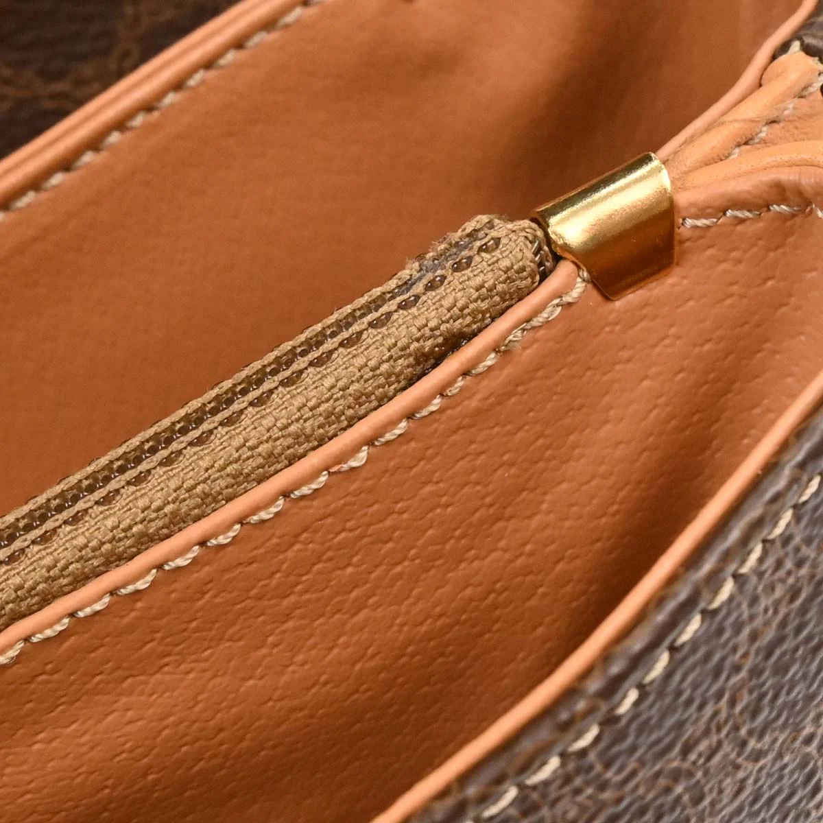 Celine Brown Macadam Shoulder Bag - Image 9