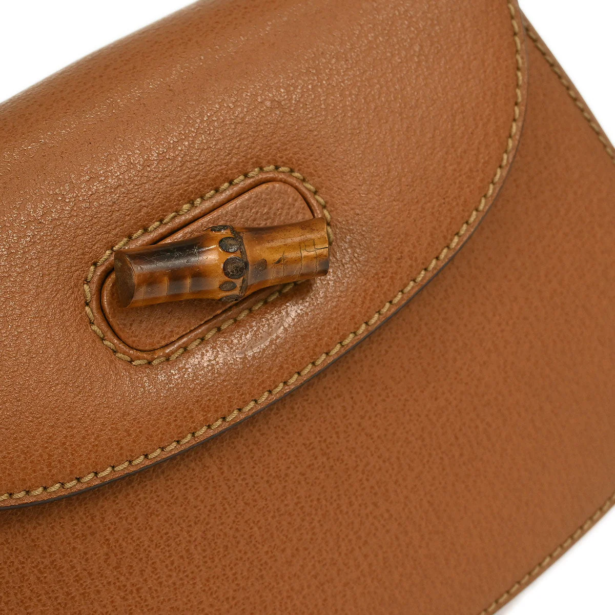 Gucci Brown Pigskin Bamboo 2way Shoulder Handbag - Image 3