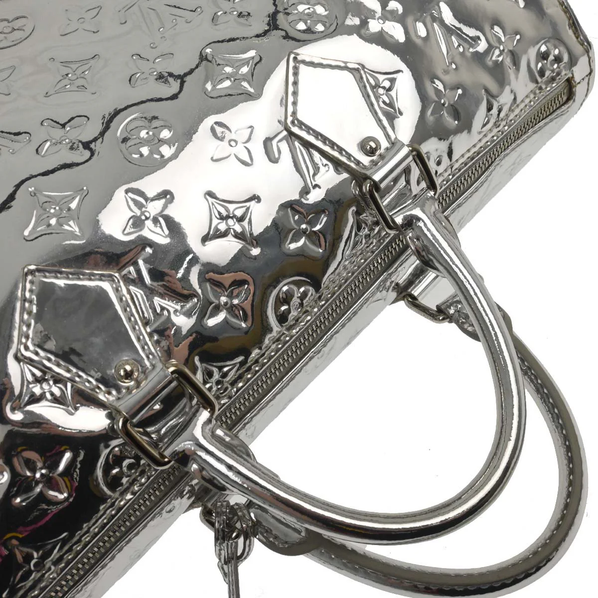 Louis Vuitton Silver Monogram Miroir Speedy 35 Handbag M95786 - Image 9