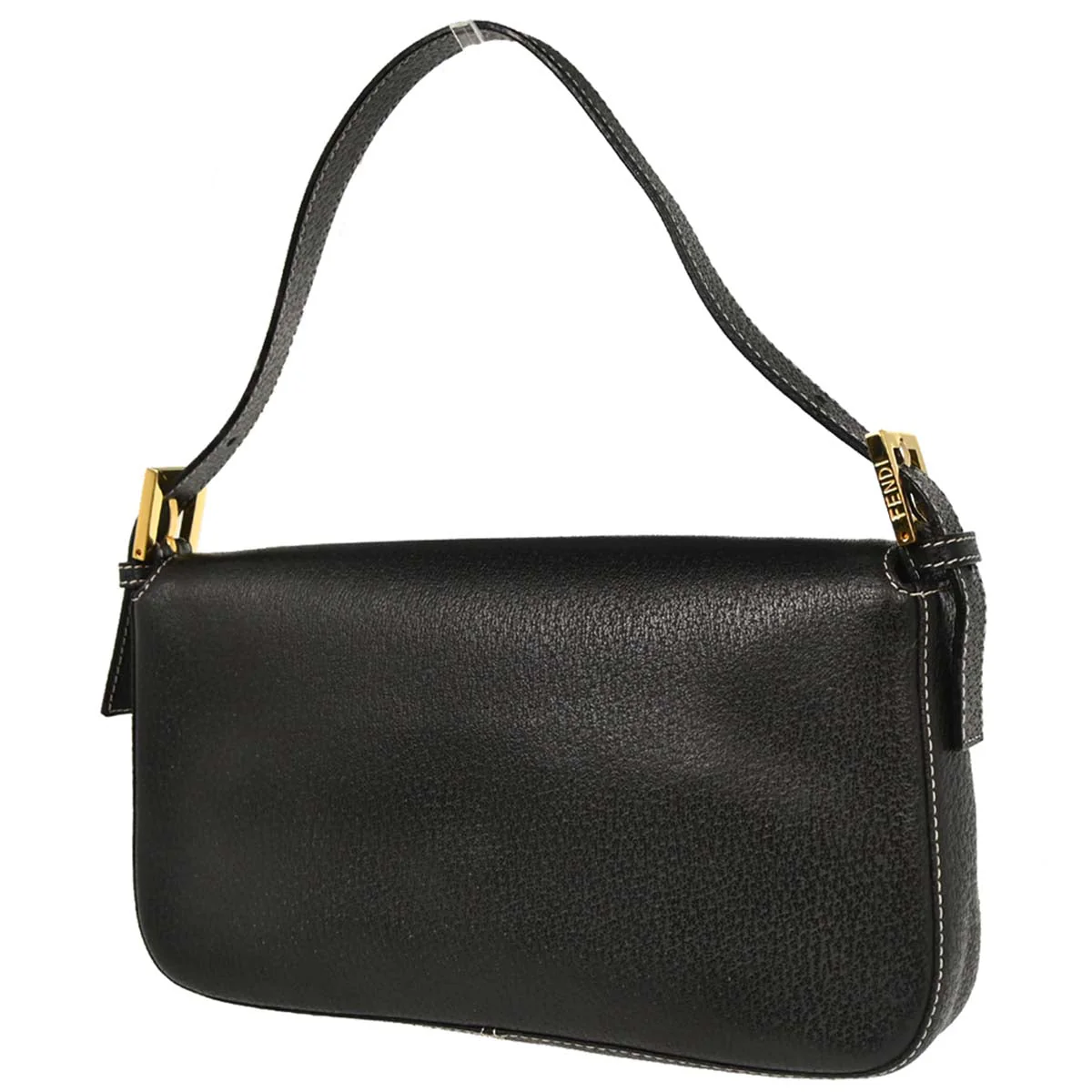 Fendi Black Leather Baguette Handbag - Image 2