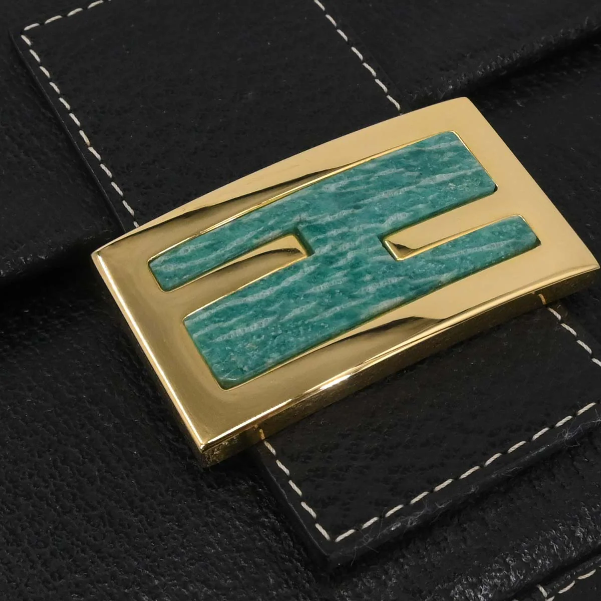 Fendi Black Leather Baguette Handbag - Image 8