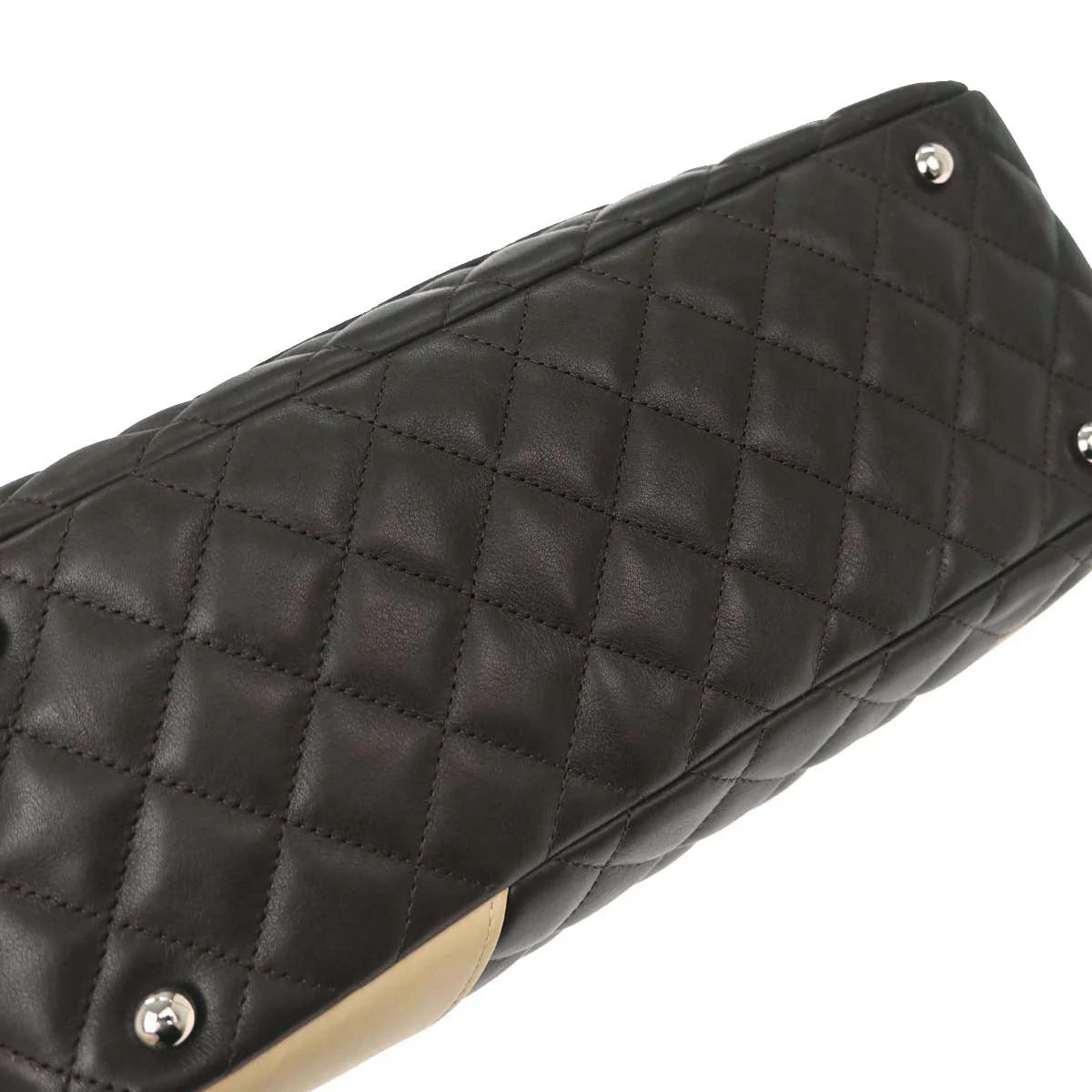 Chanel 2005-2006 Brown Calfskin Cambon Ligne Bowling Bag 27 - Image 3