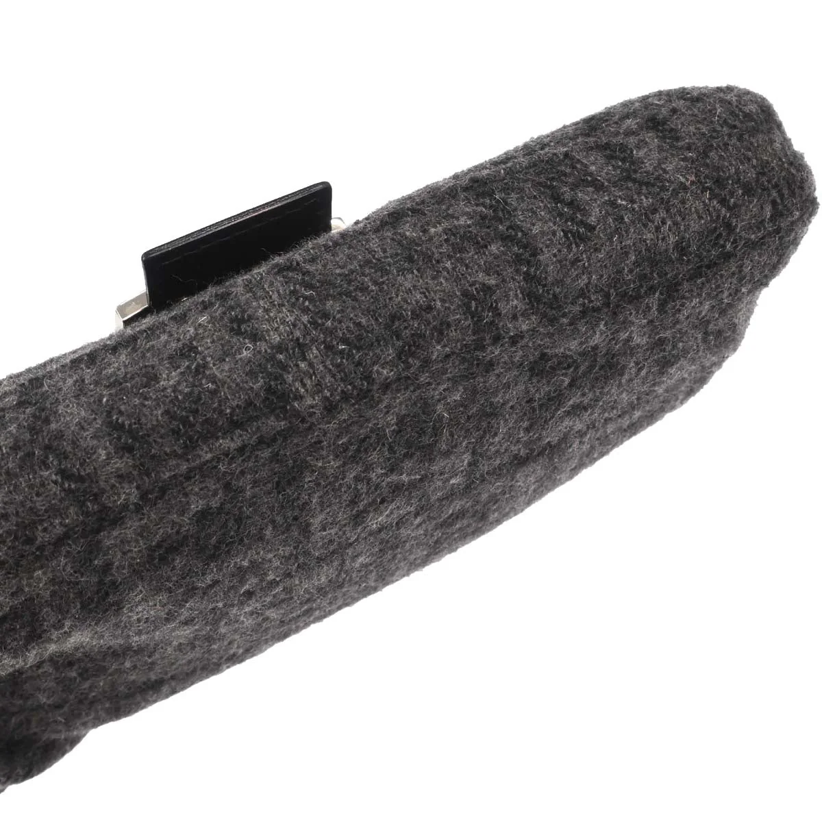 Fendi Black Gray Cashmere Baguette Handbag - Image 3