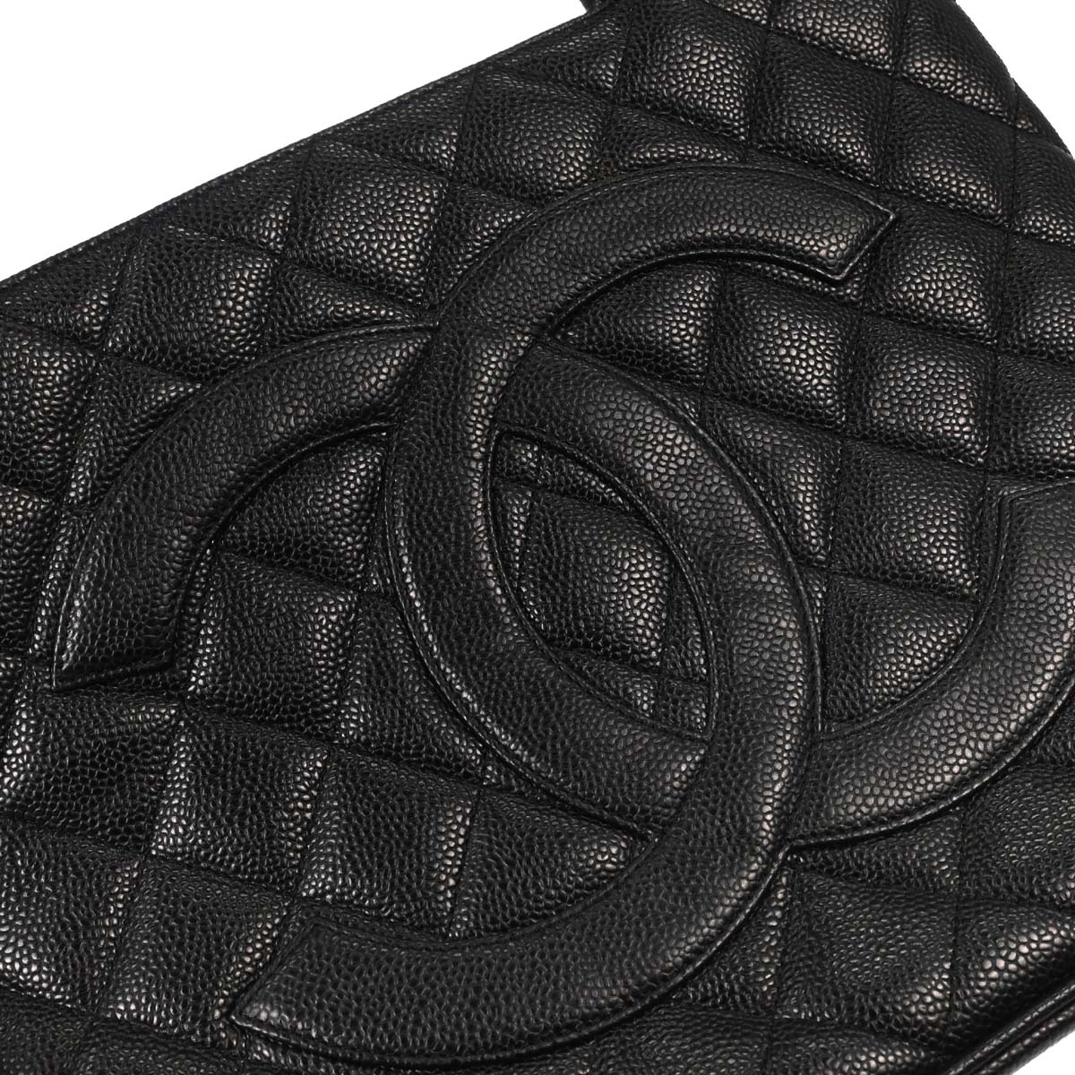 Chanel Black Caviar Skin Medallion Tote Handbag - Image 12