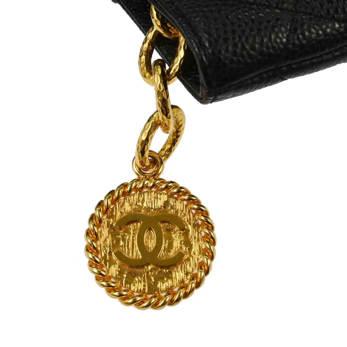 Chanel Black Caviar Skin Medallion Tote Handbag - Image 13
