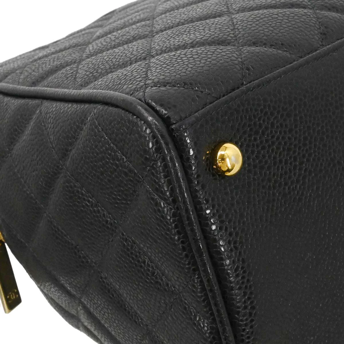 Chanel 2003-2004 Black Caviar Skin Bowling Bag 37 - Image 10